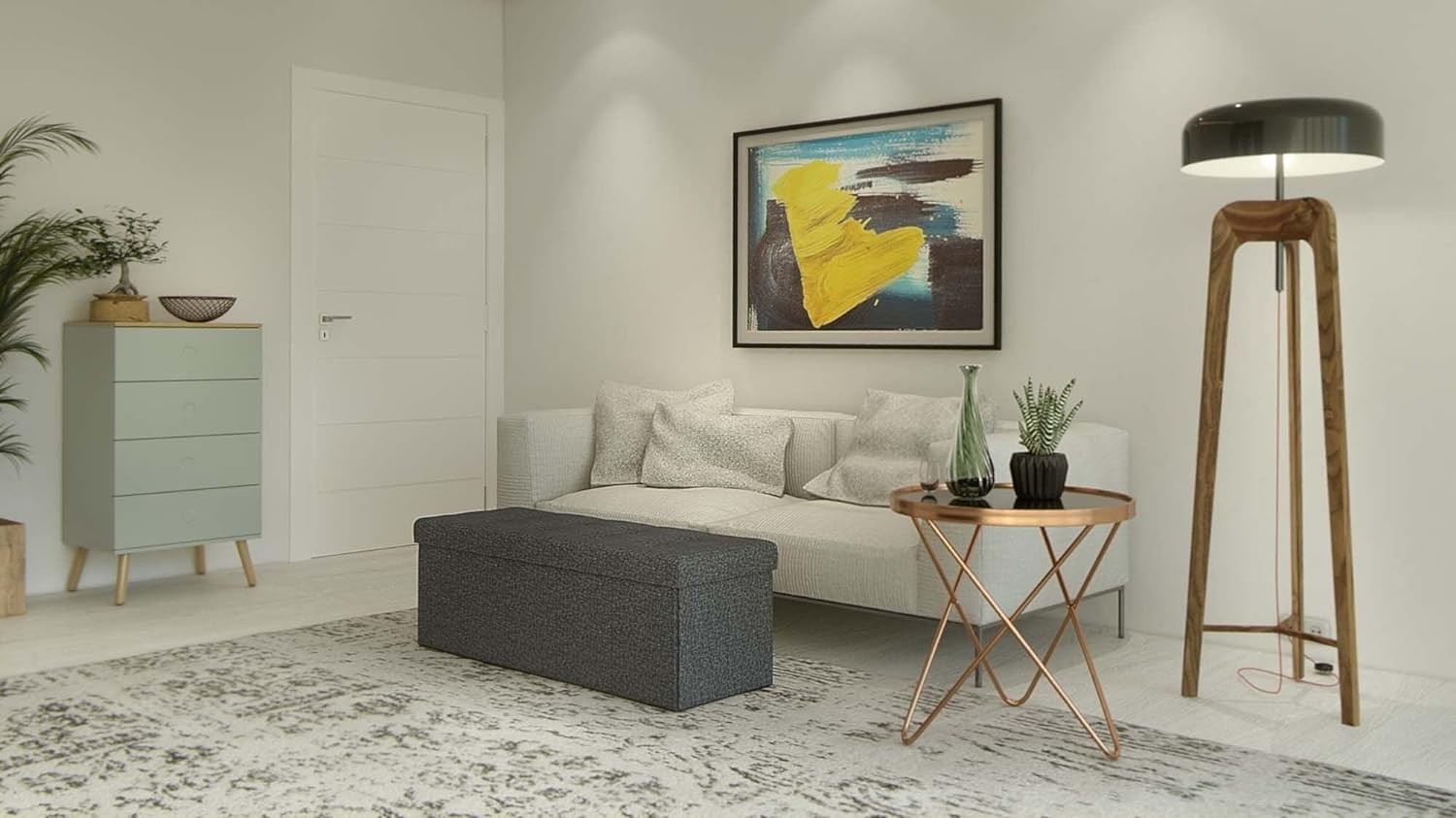Pufas-daiktadėžė, sulankstomas, tamsiai pilkas, 110 x 38 x 38 cm