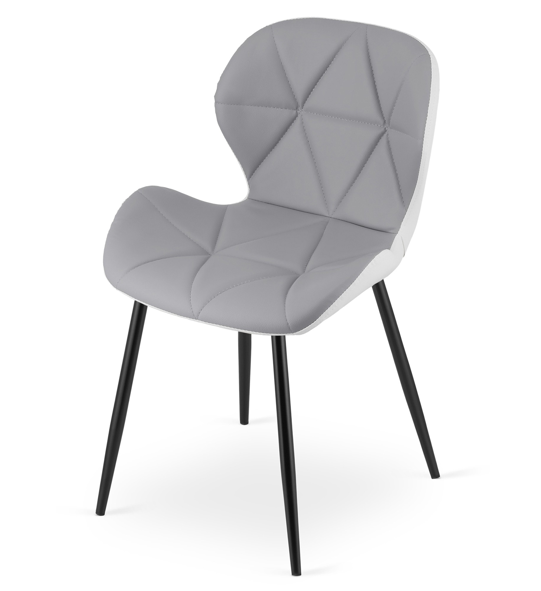 Kėdė Mango su dirbtinės odos sėdyne ir metalinėmis kojomis, pilkai balta, 76,5 × 46 × 53 cm 3