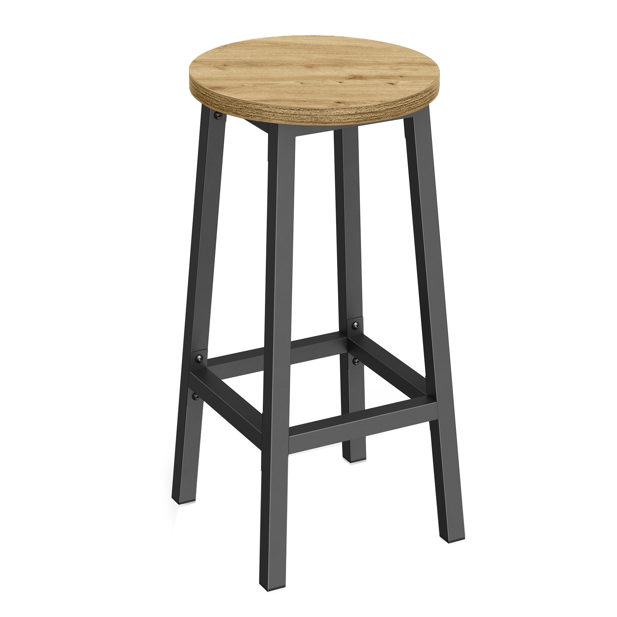 Baro taburetė, ąžuolo artisan ir juodos spalvos, 65 cm