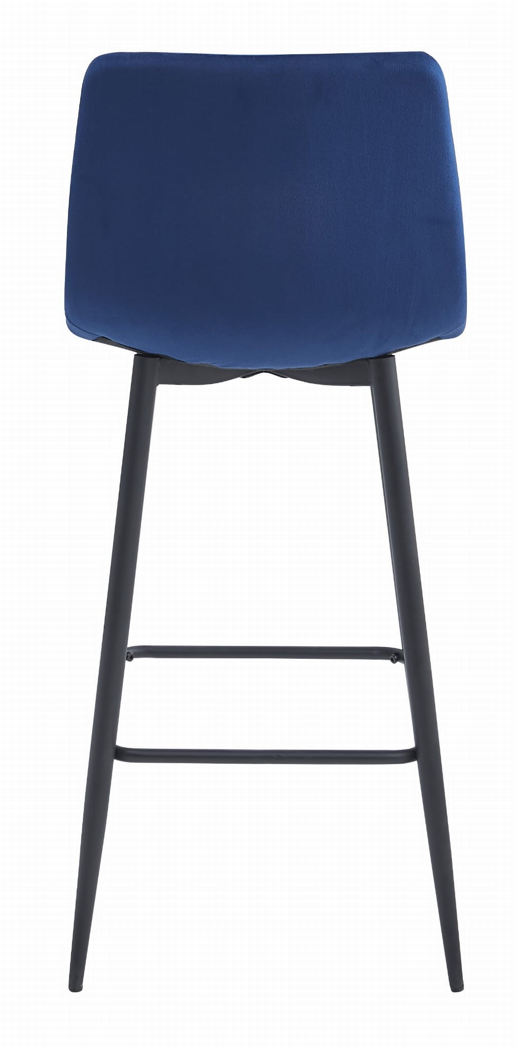 Baro kėdė su aksomine sėdyne ir plieninėmis kojomis, tamsiai mėlyna, 104 cm 3