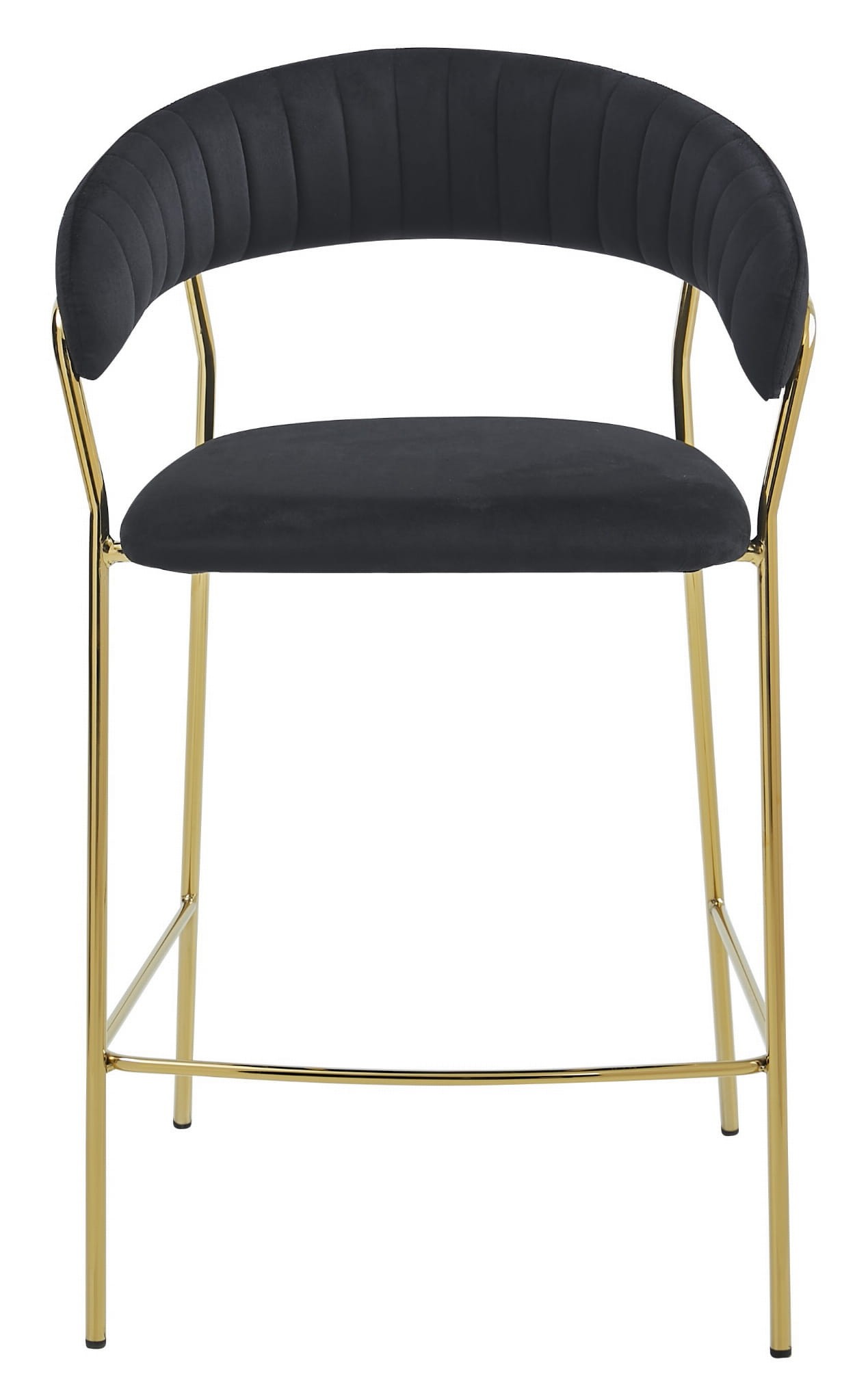 Baro kėdės BADIA, juodos su auksinėmis kojomis, 94 cm, 2 vnt. 2
