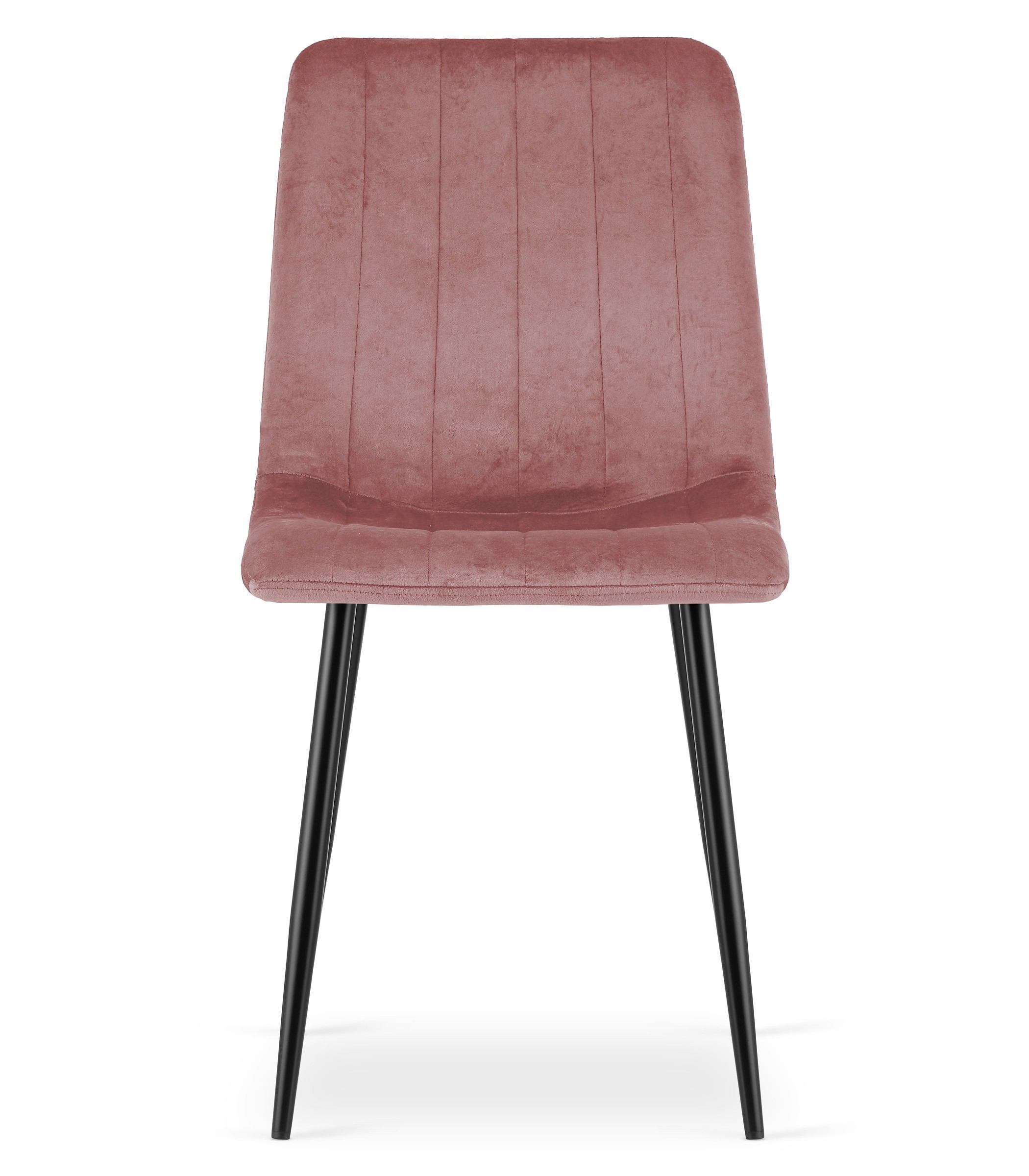 Kėdžių komplektas su aksominiu apmušalu ir metalinėmis kojomis, rožinis, 87 cm, 4 vnt. 2