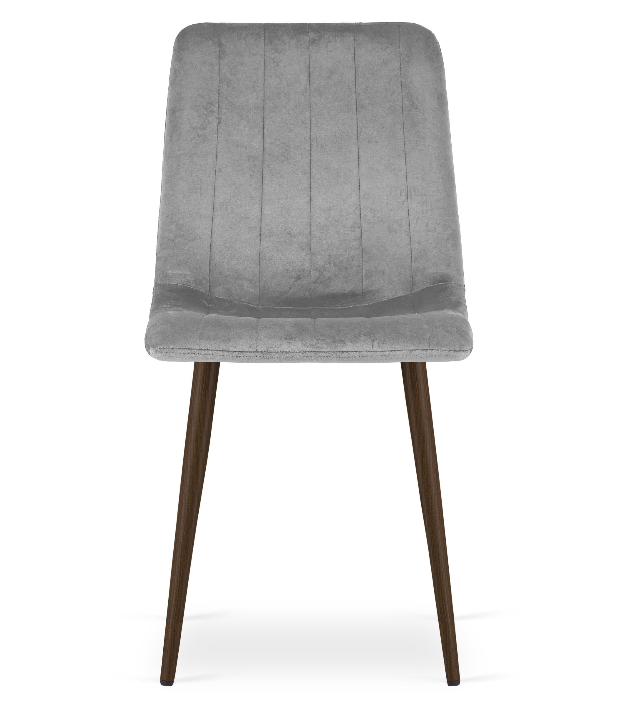 Kėdė su veliūriniu apmušalu, šviesiai pilka, 86 × 55 cm, 4 vnt. 3