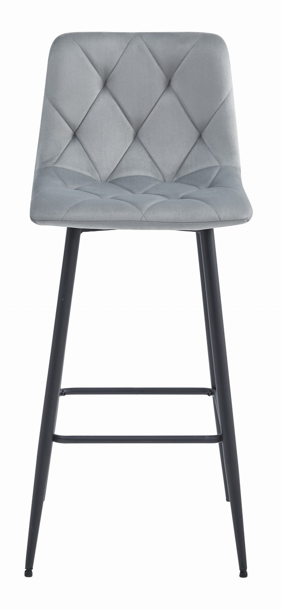 Baro kėdžių komplektas su aksominėmis sėdynėmis, sidabriškai pilkas / juodas, 104 cm, 4 vnt. 2