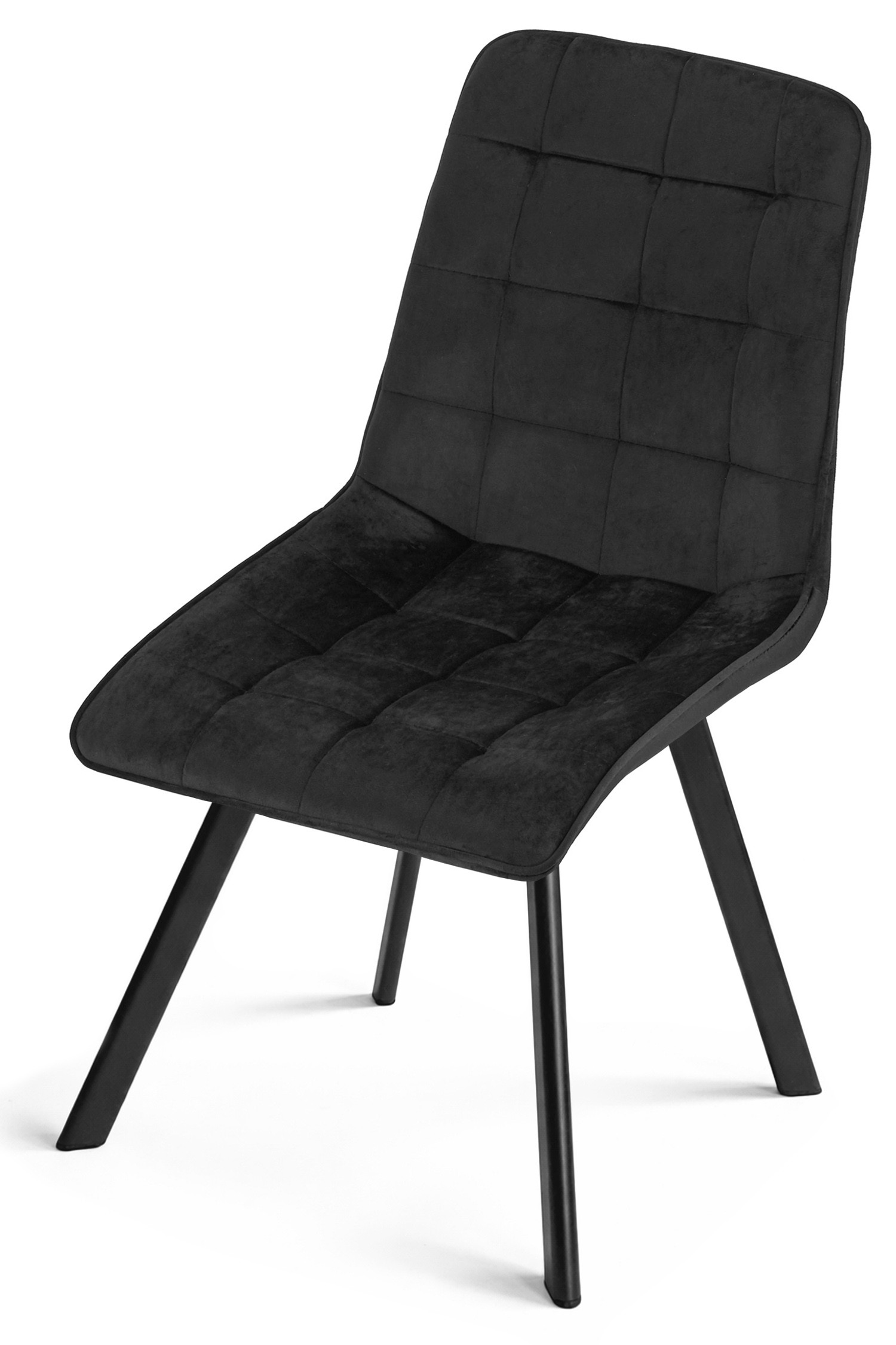 Kėdžių rinkinys su veliūriniu apmušalu, juodas, 87 × 49 × 60 cm, 3 vnt. 3