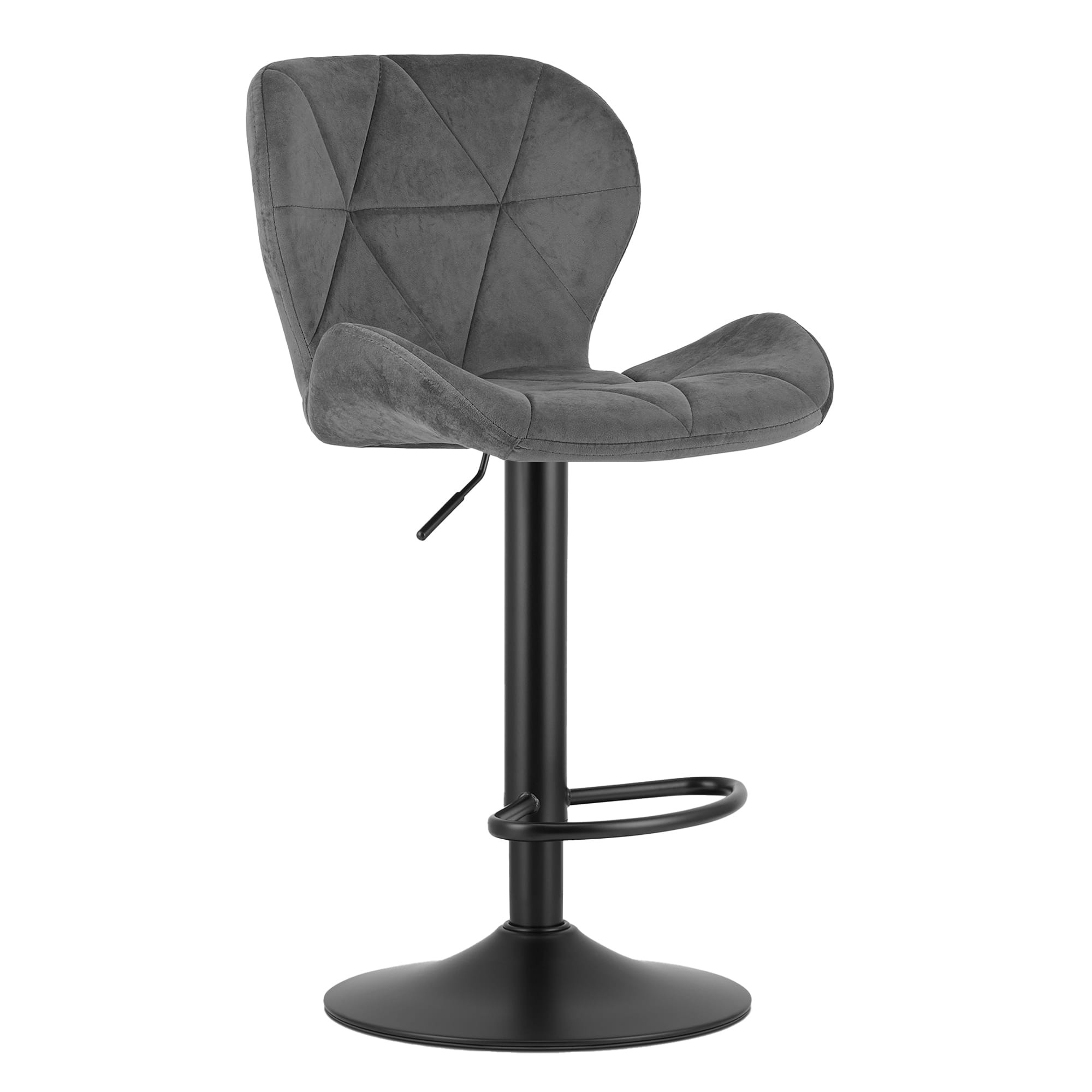 Baro kėdė su reguliuojamu aukščiu ir pasukama sėdyne, pilka, 90–111 cm, 2 vnt.