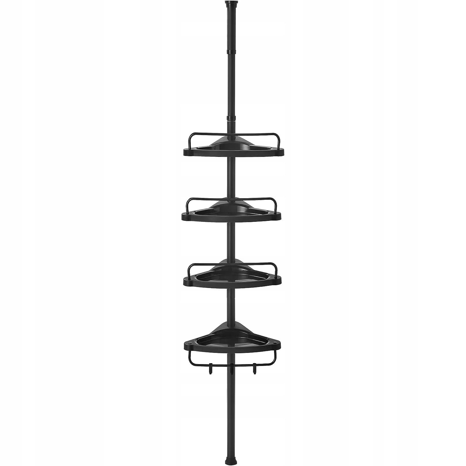 Teleskopinė vonios lentyna, juoda, 85–305 cm