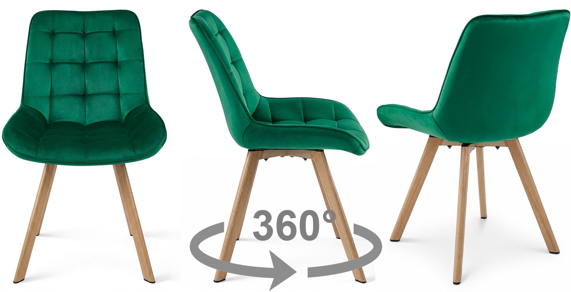 Kėdė 360 su pasukama sėdyne, žalia, 86 × 53 × 59 cm, 3 vnt. 2