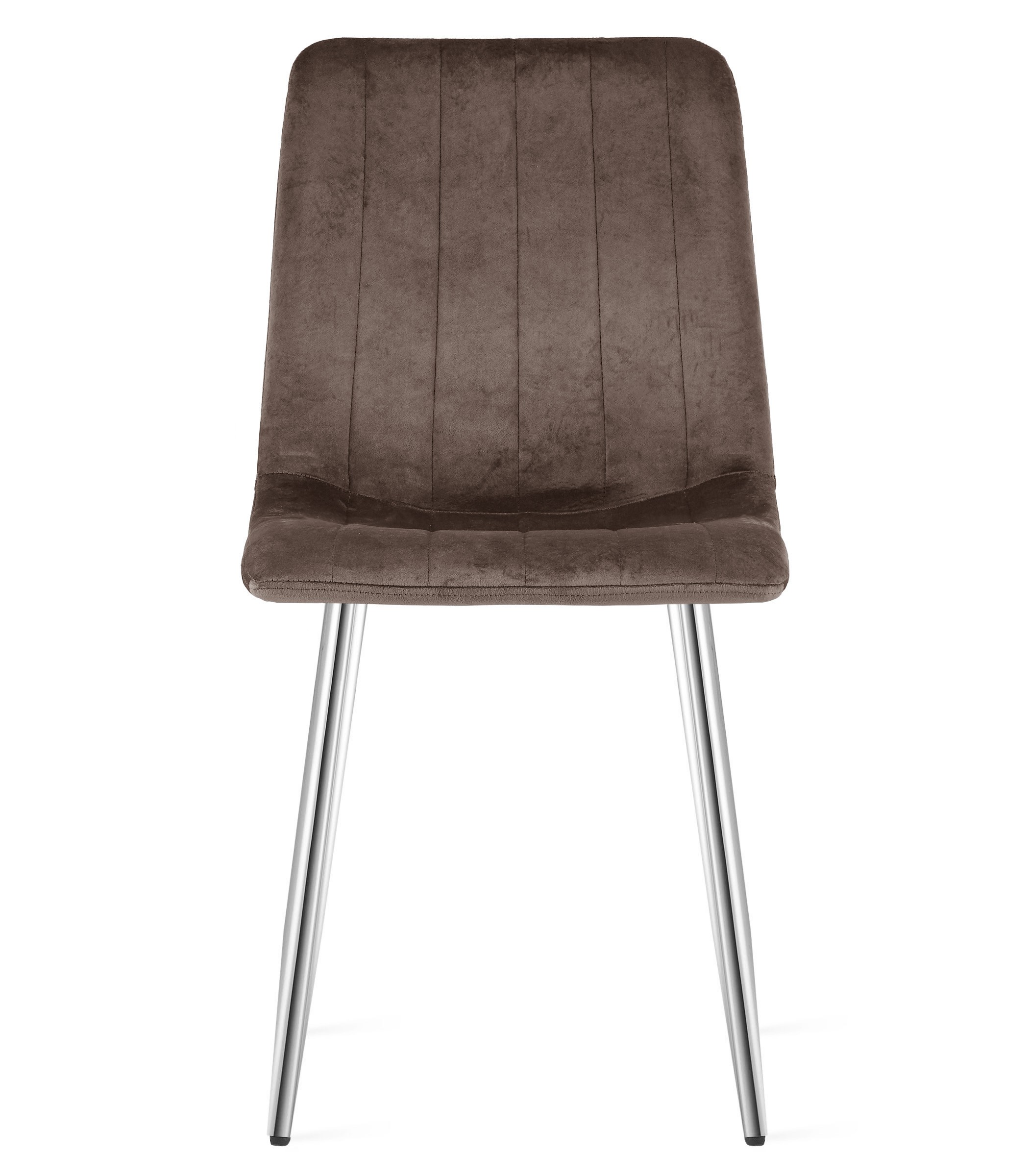 Kėdė su velveto apmušalu ir chromuotomis kojomis, tamsiai ruda, 86 cm, 2 vnt. 3