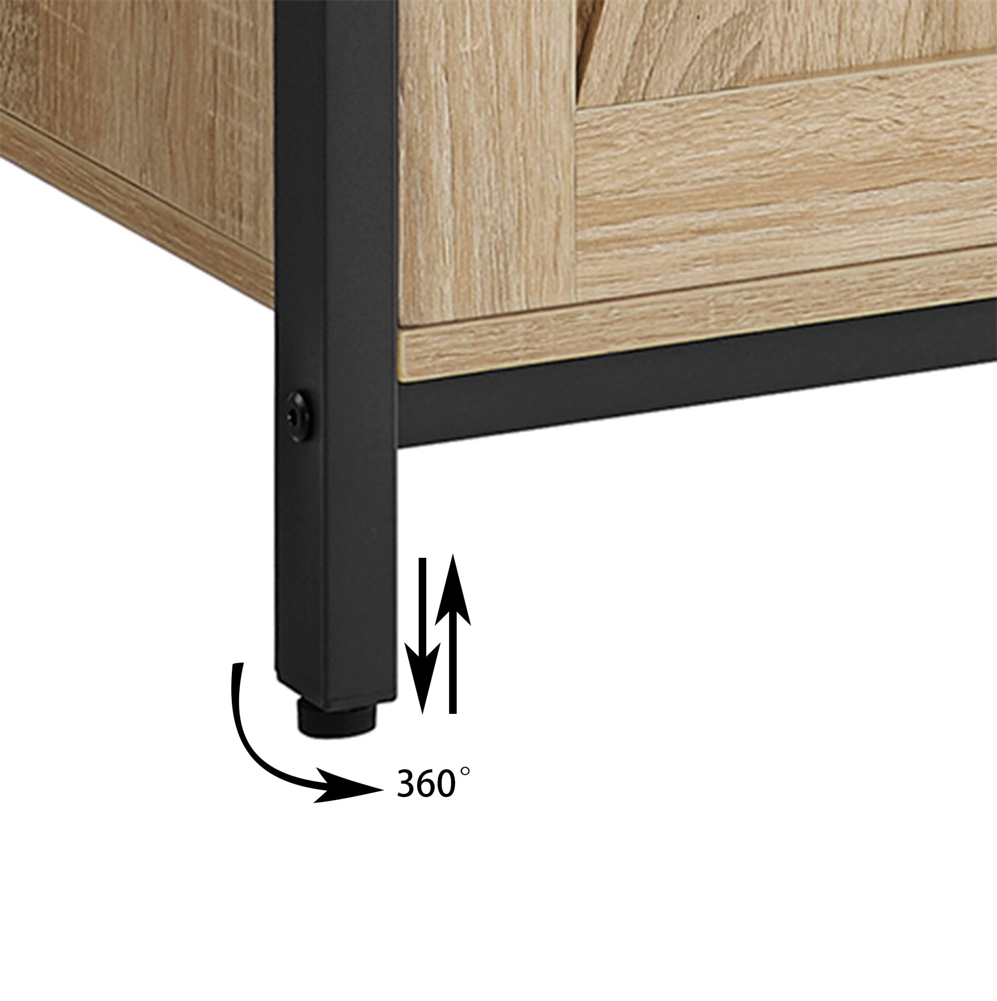 Komoda su reguliuojamomis lentynomis, ruda/juoda, 100 × 35 × 70 cm 3