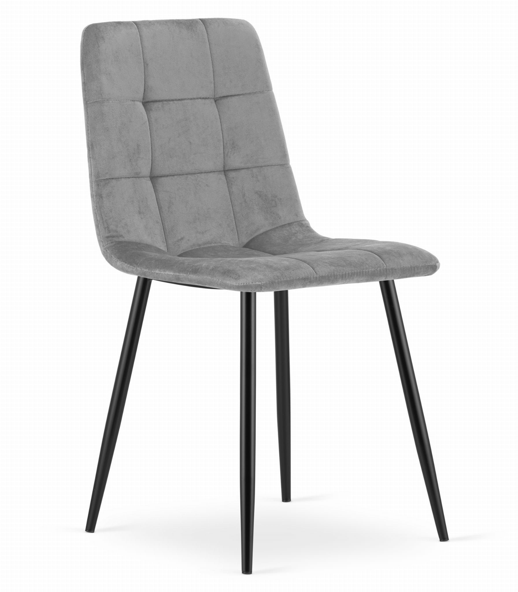 Kėdė KARA su aksomine sėdyne, šviesiai pilka, 87 × 45 × 50,5 cm, 4 vnt.