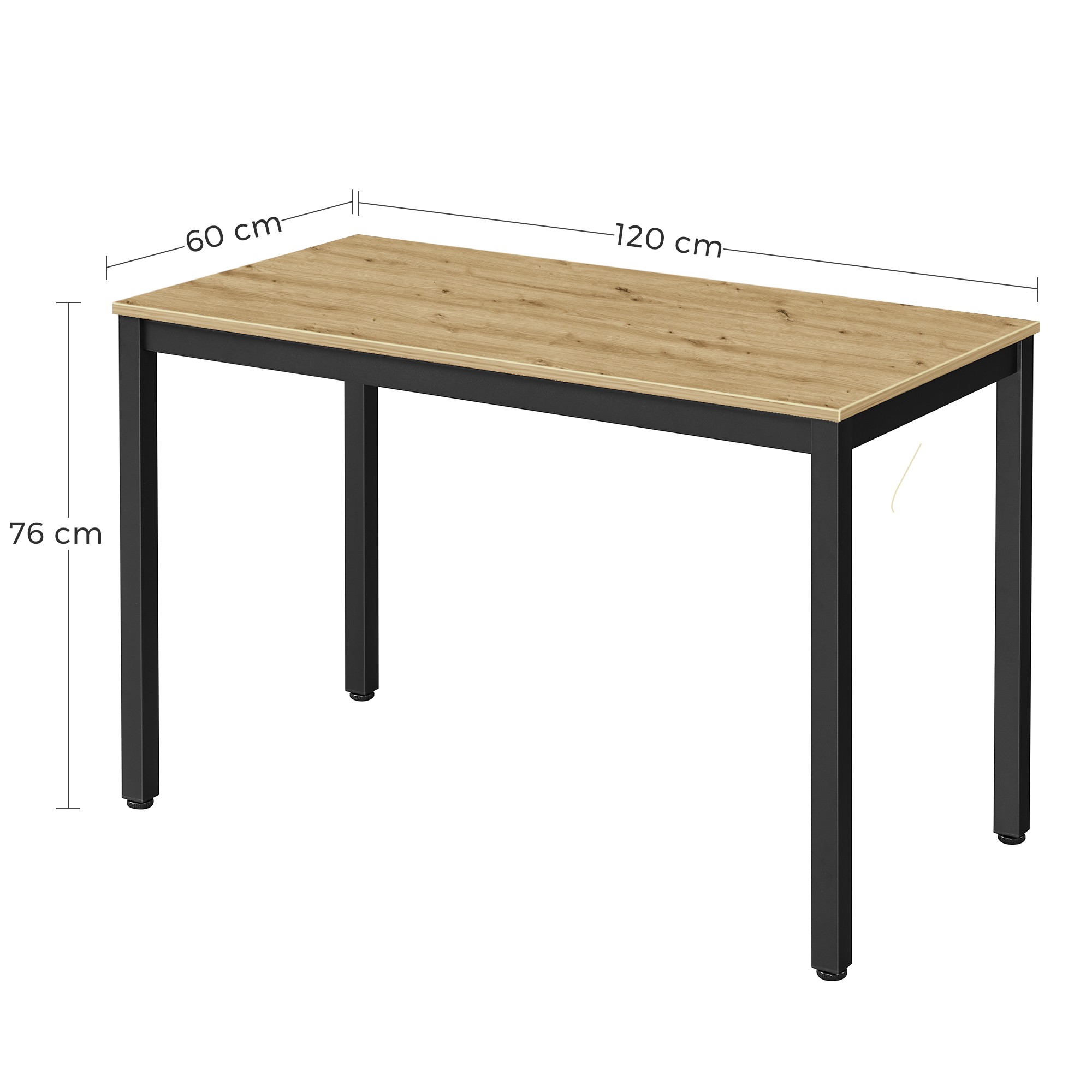 Stalas TESSA, Artisan ir juodos spalvų, 120 × 60 × 76 cm 2