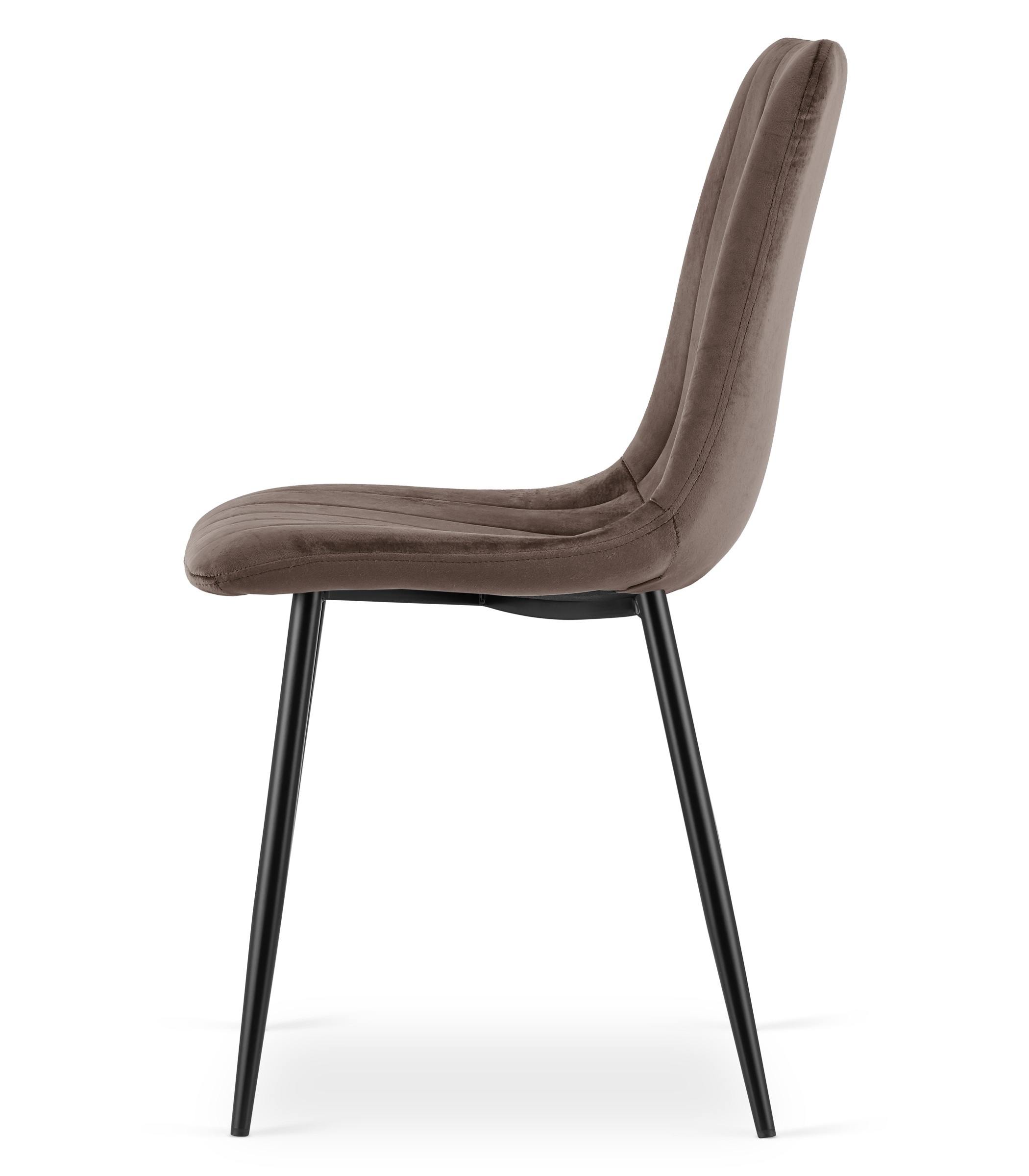 Aksominė kėdė su juodomis metalinėmis kojomis, tamsiai ruda, 86 cm 3