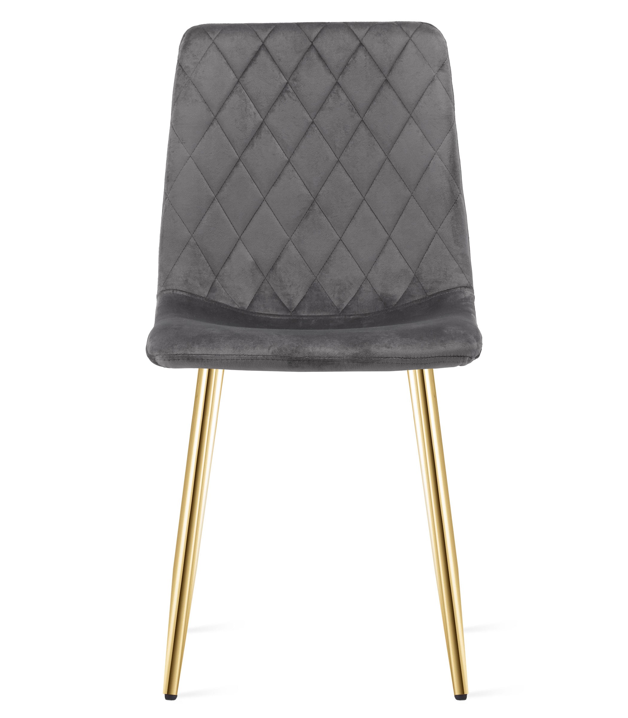 Kėdė TURIN, tamsiai pilko veliūro, su auksinėmis metalinėmis kojomis, 87,5 × 44,5 × 53 cm, 3 vnt. 3