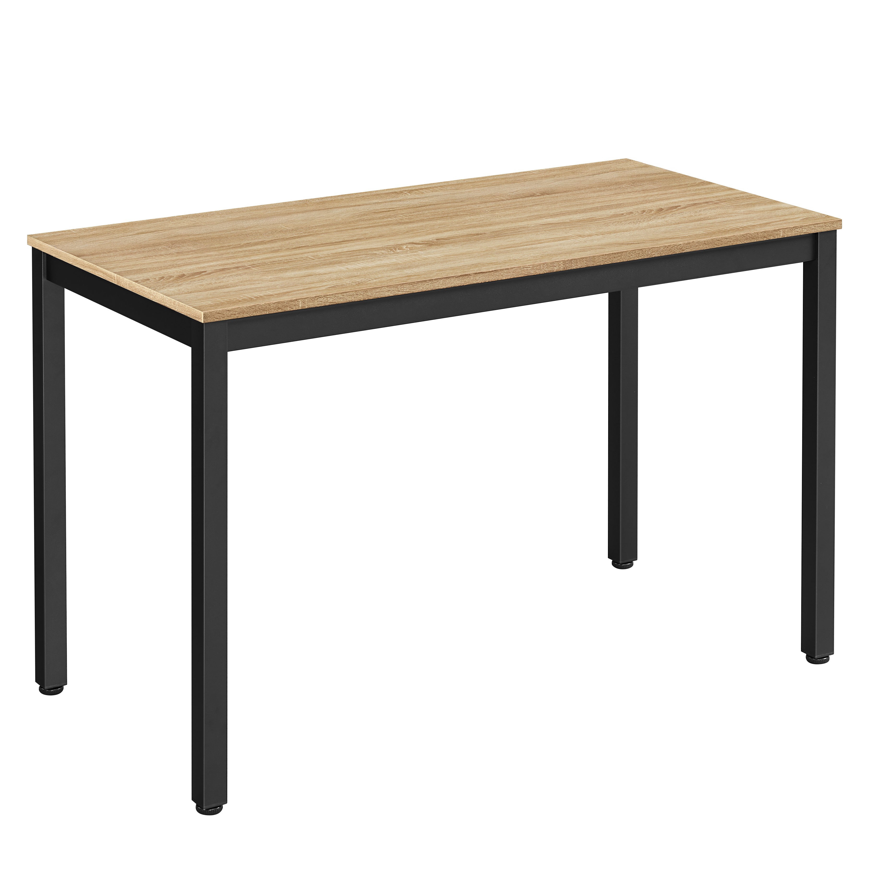 Stalas TESSA su reguliuojamomis kojelėmis,  ąžuolo ir juodos spalvų, 120 × 60 × 75 cm