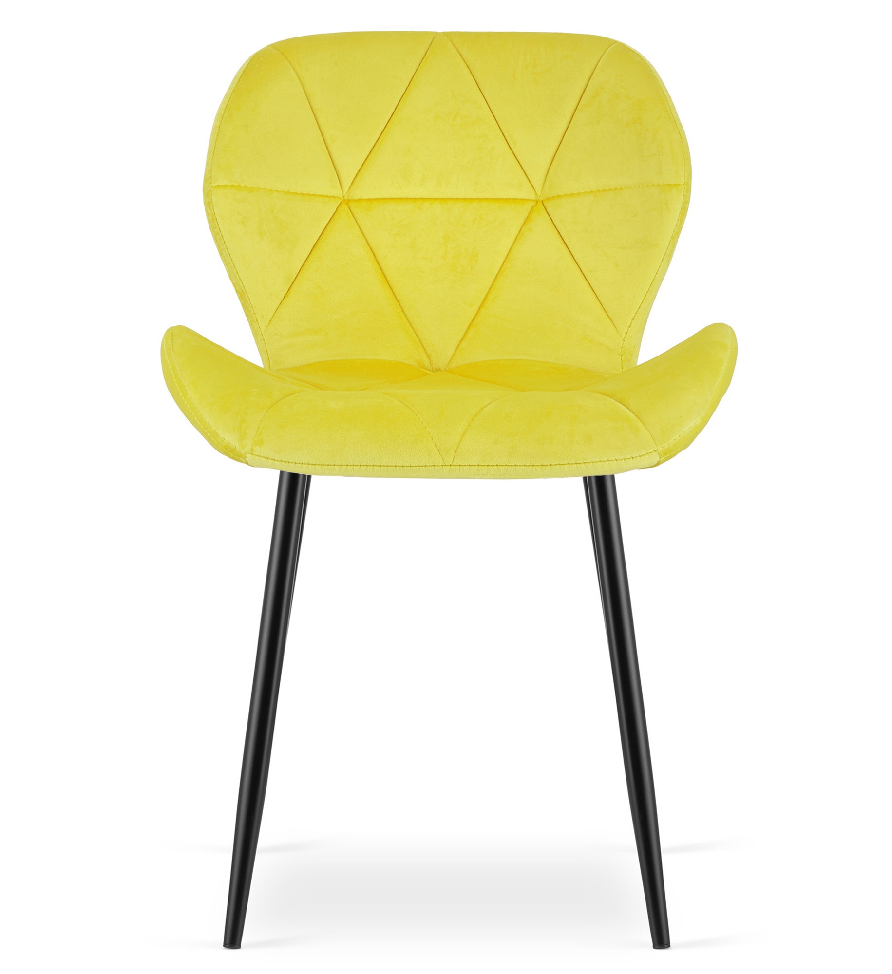 Kėdė Mango, geltono aksomo apmušalas, juodos kojos, 46 × 53 × 76,5 cm, 4 vnt. 3