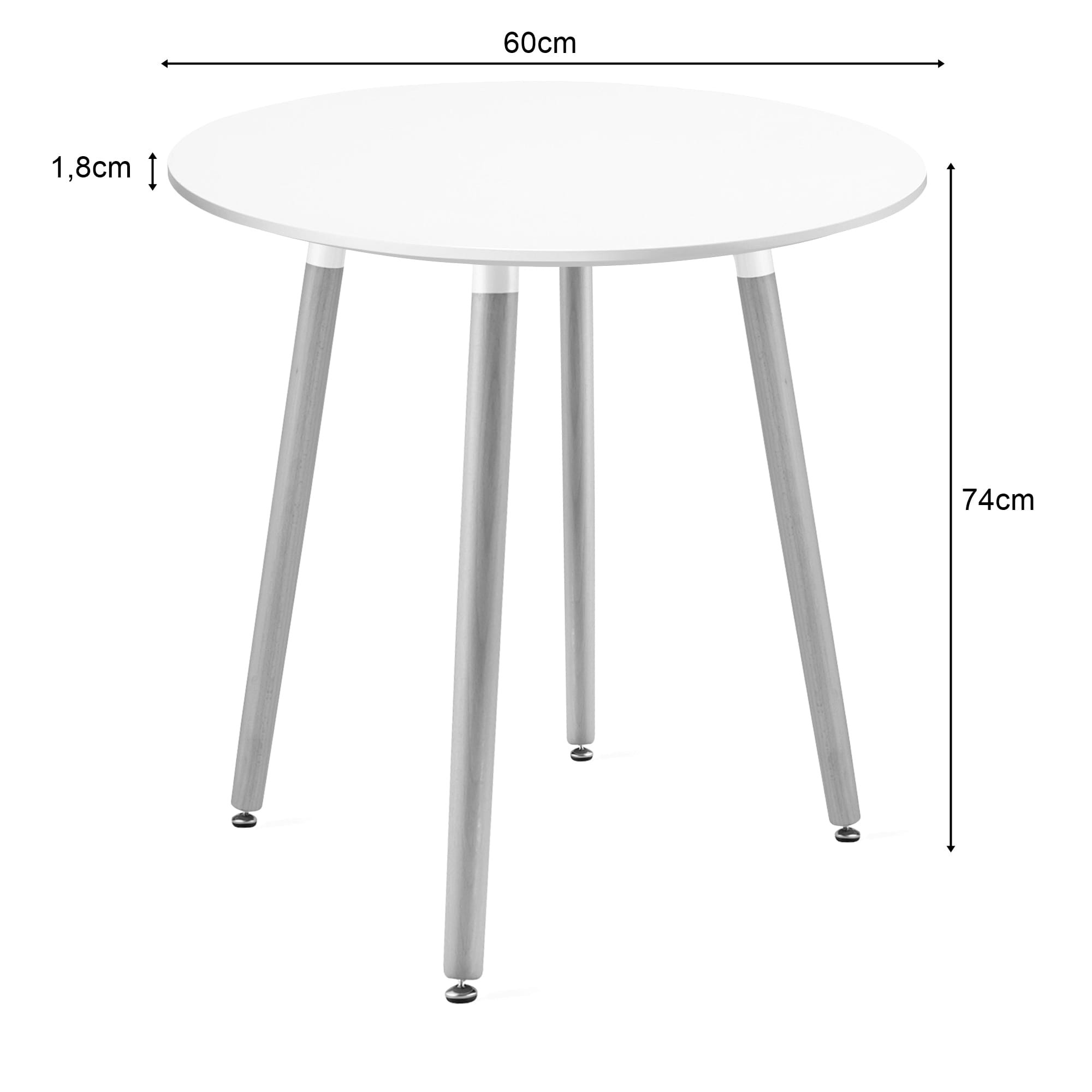 Stalas KAMI apvalus MDF stalviršis, baltas, Ø 60 cm, 74 cm 3