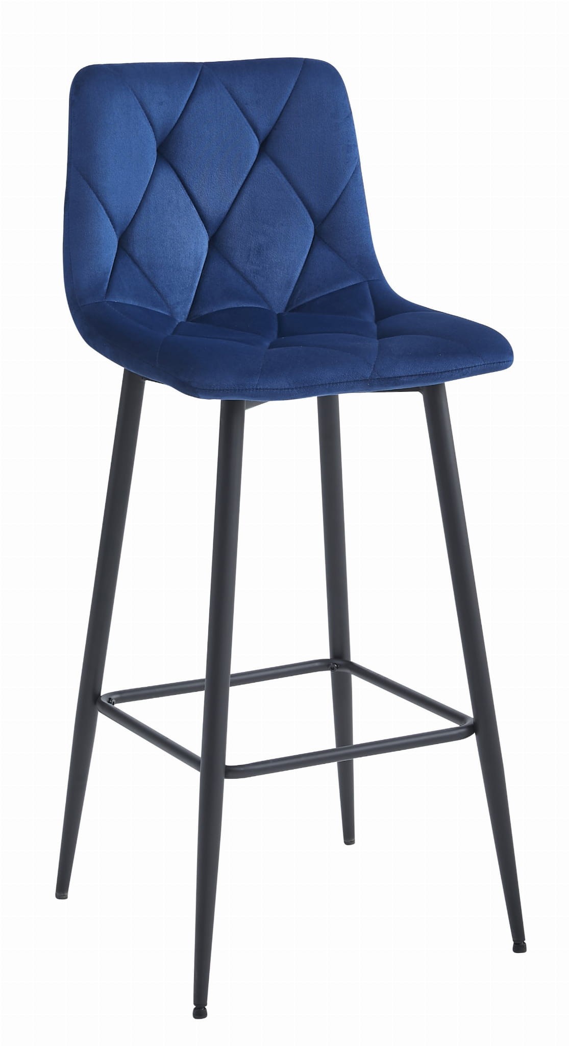 Baro kėdė su aksomine sėdyne, tamsiai mėlyna, 104 cm, 3 vnt.