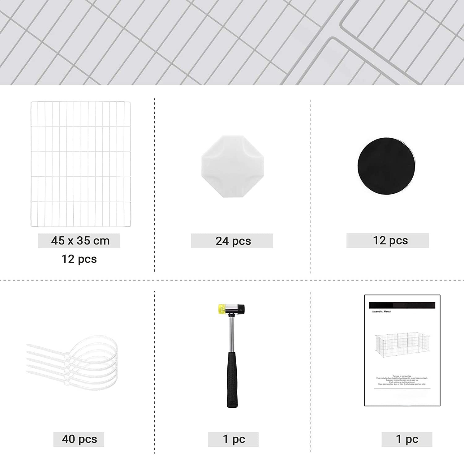 Aptvaras mažiems gyvūnams, baltas, 143 × 73 × 46 cm 3