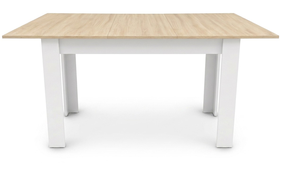 Išskleidžiamas stačiakampis stalas, Sonoma su baltomis kojomis, 120–160 × 80 × 75 cm 3