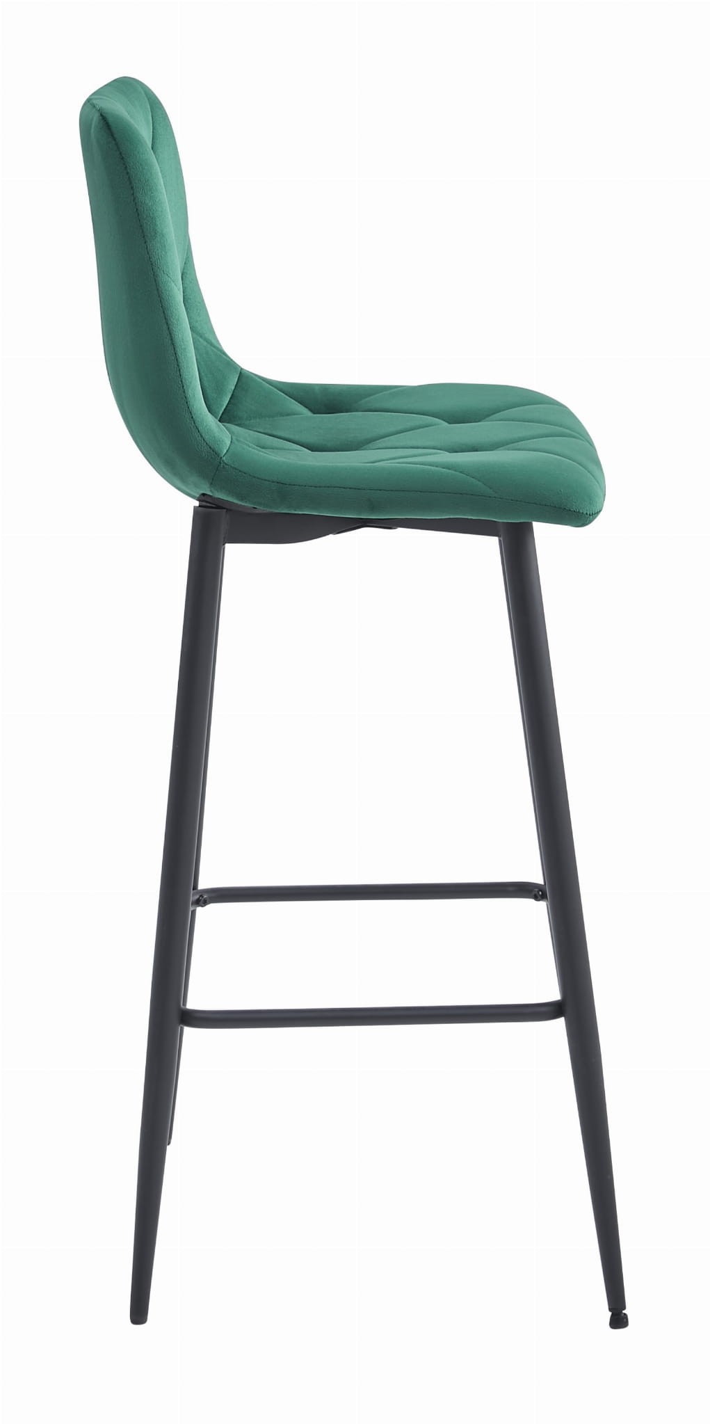 Baro kėdė su aksomine sėdyne ir plieninėmis kojomis, tamsiai žalia, 104 cm 2