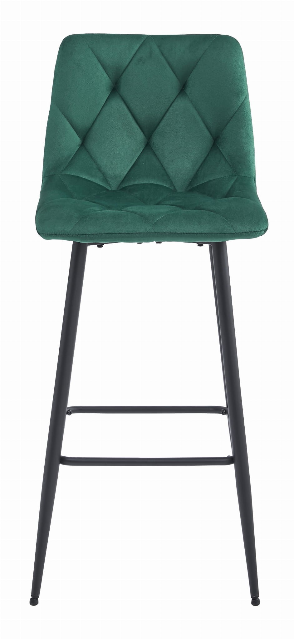 Baro kėdė su aksomine sėdyne ir plieninėmis kojomis, tamsiai žalia, 104 cm