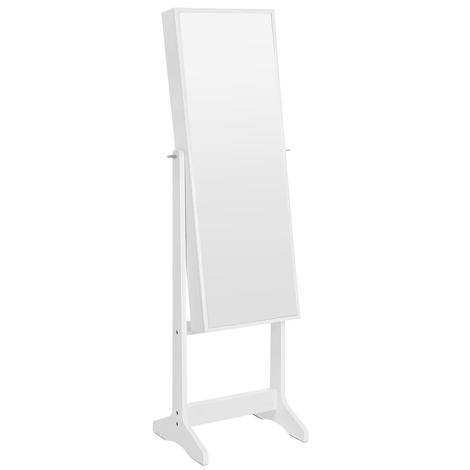 Pastatomas veidrodis su papuošalų spintele, baltas, 41,1 x 36,5 x 151,5 cm