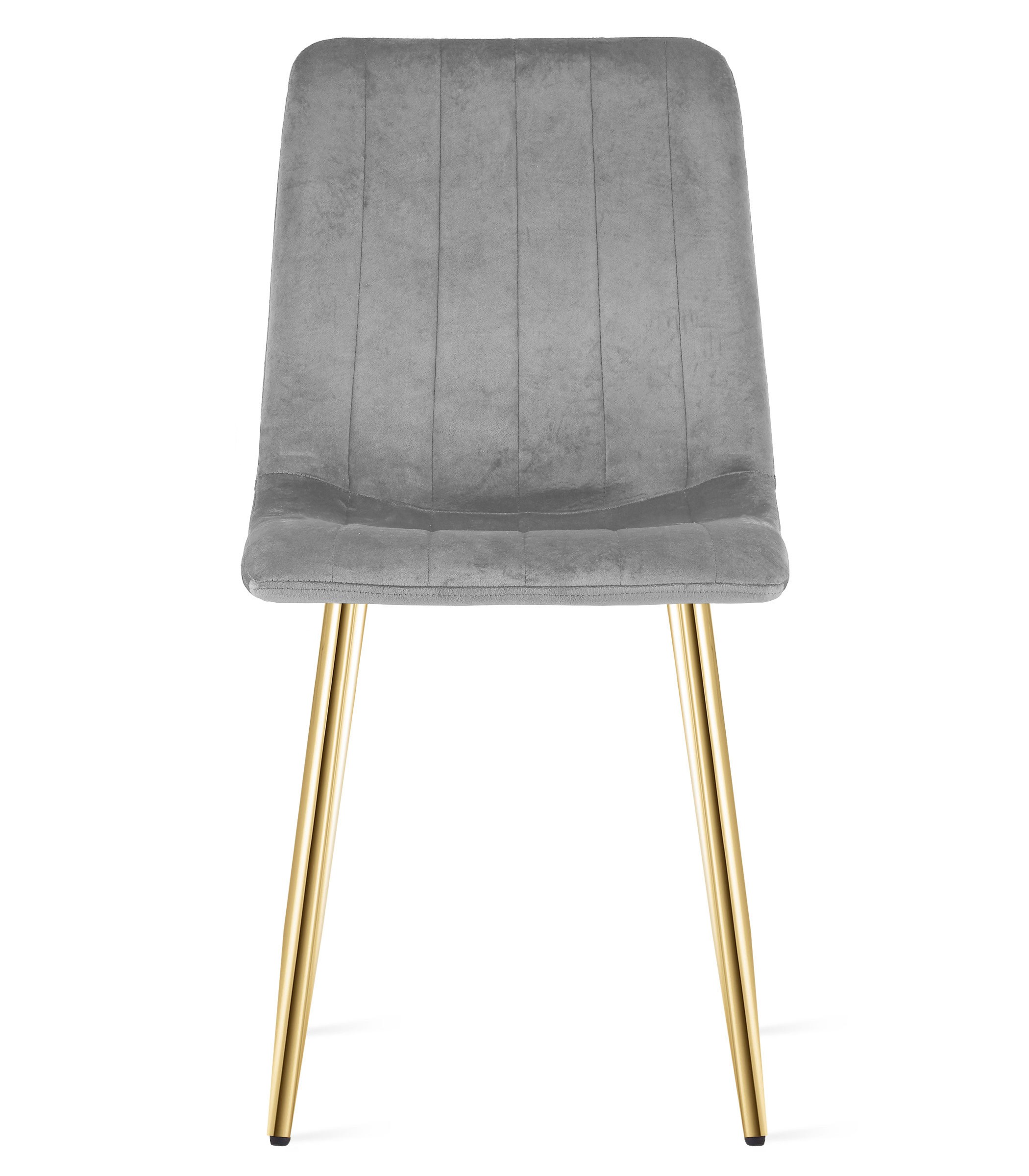 Kėdė su veliūriniu apmušalu ir metalinėmis kojomis, šviesiai pilka, 86 cm 2