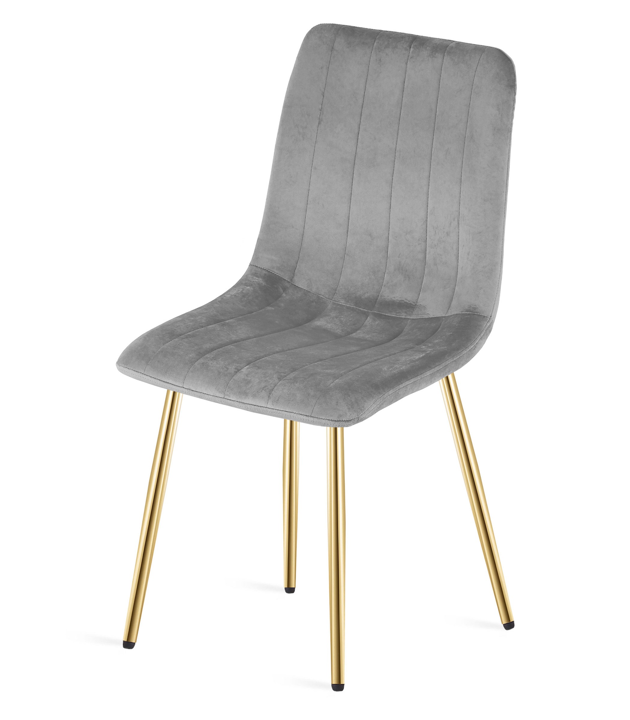 Kėdė su veliūriniu apmušalu ir metalinėmis kojomis, šviesiai pilka, 86 cm 3