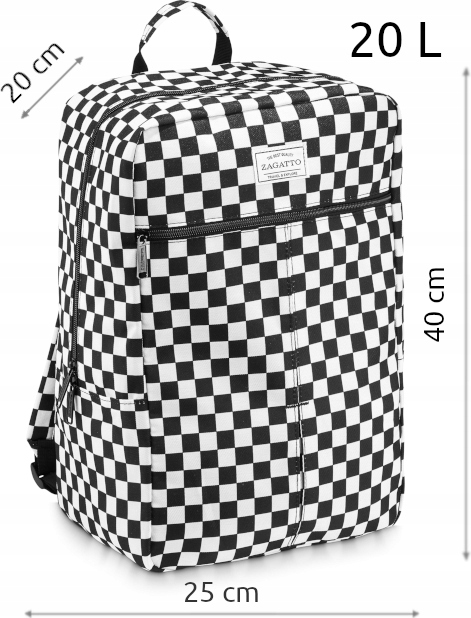Kelioninė kuprinė Zagatto,20 l, juoda/balta