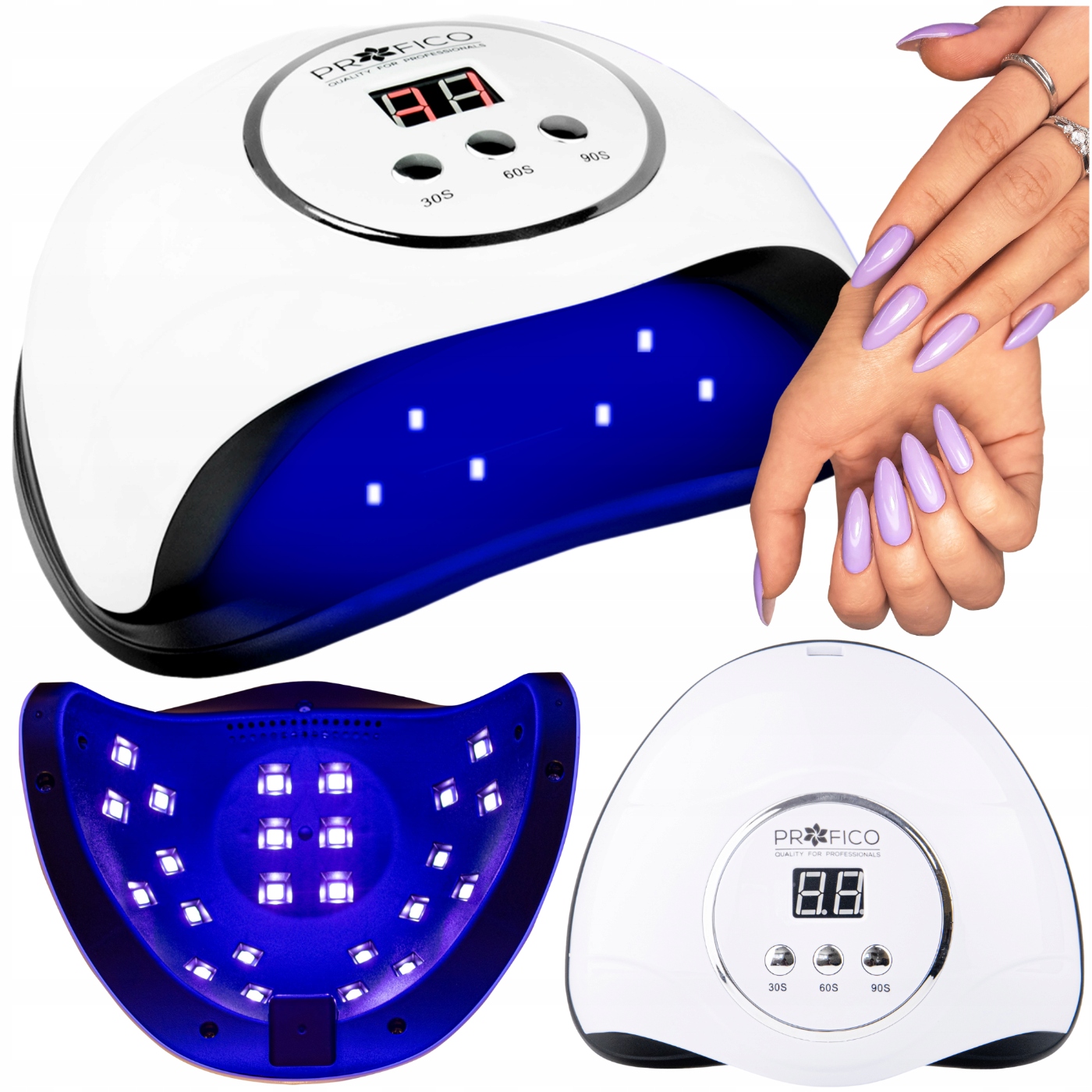 Uv vadovaujama nagų lempa 48 w, skirta hibridams, geliams, stipriems hibridams v10 profico