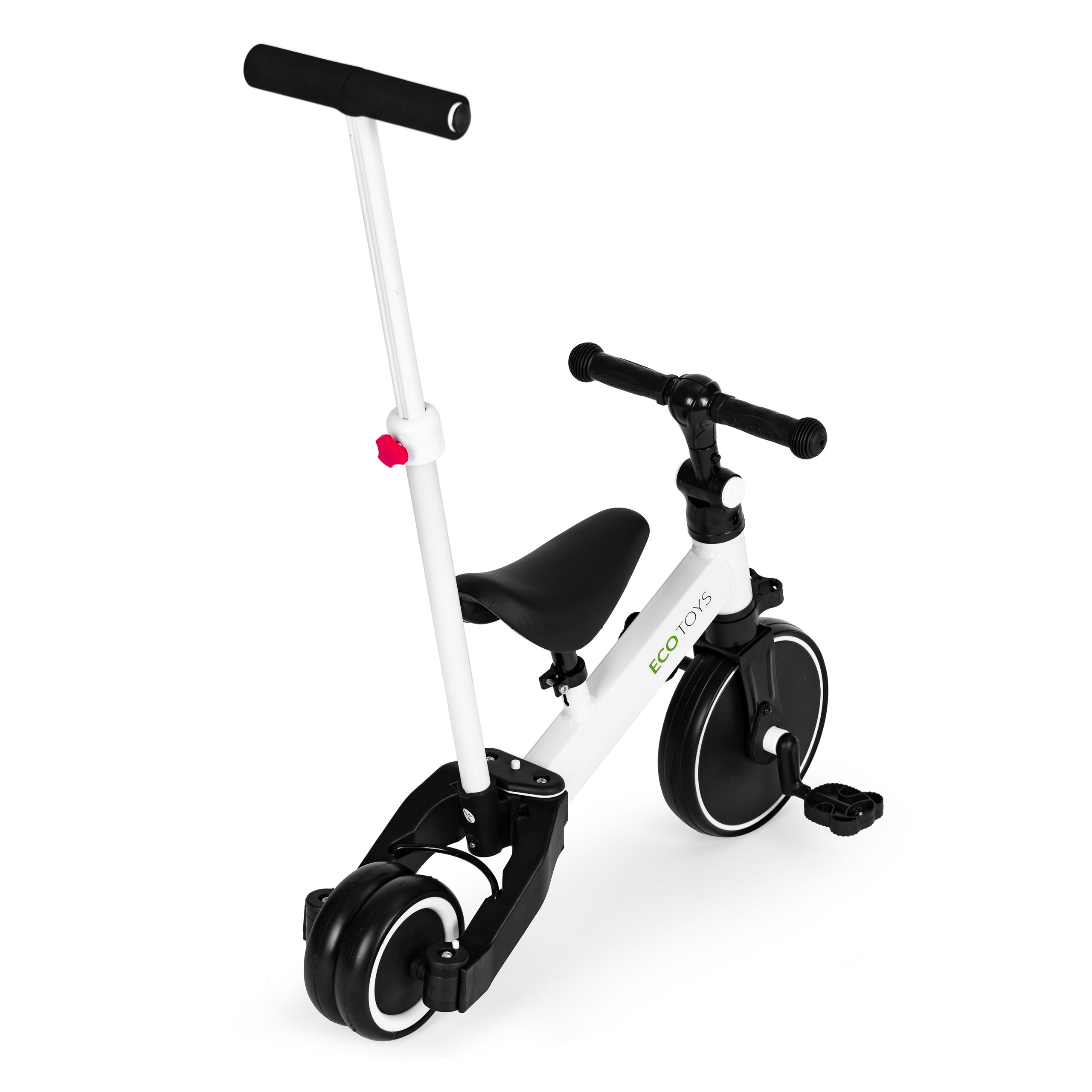 Daugiafunkcinis balansinis triratukas Ecotoys 2in1, baltas/juodas