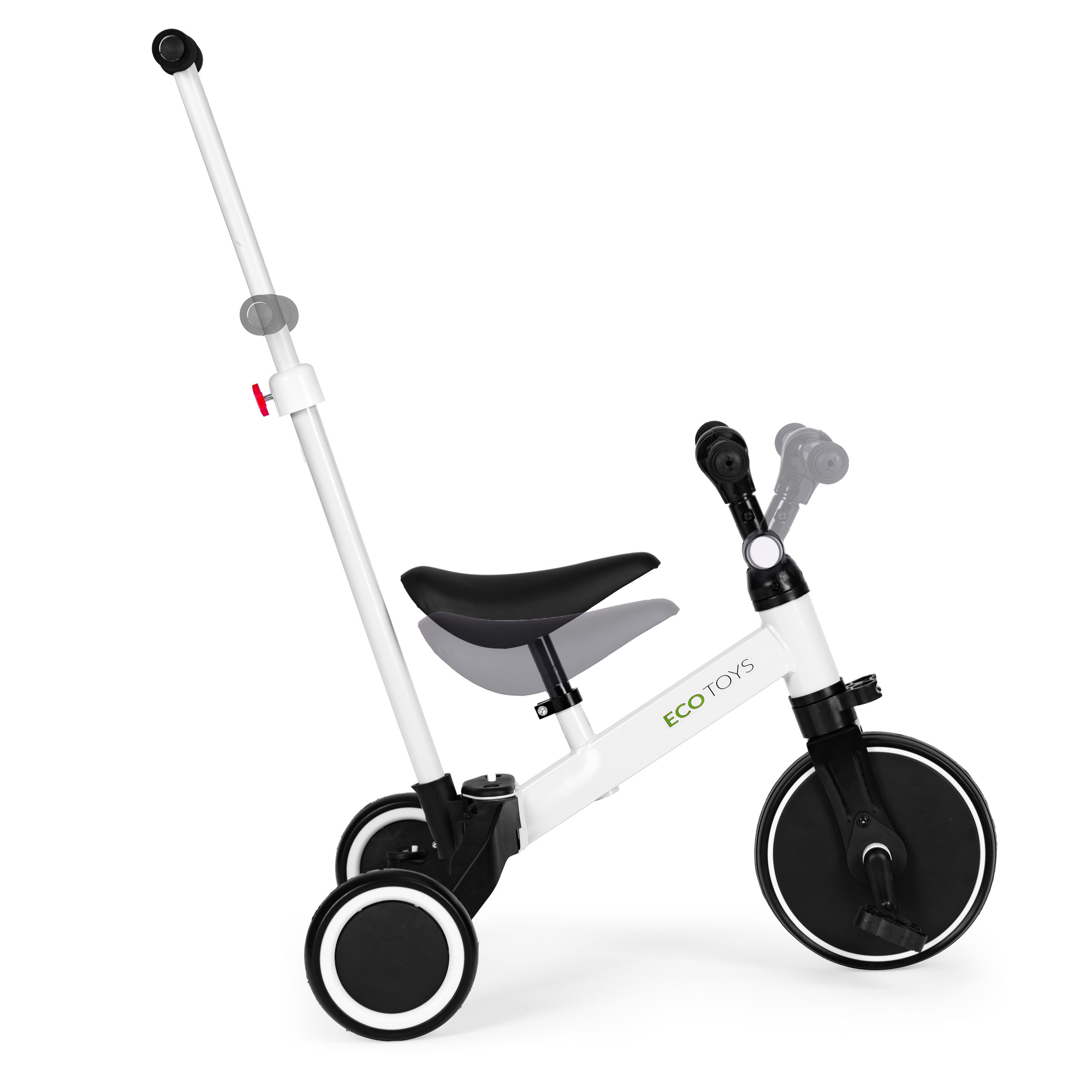 Daugiafunkcinis balansinis triratukas Ecotoys 2in1, baltas/juodas