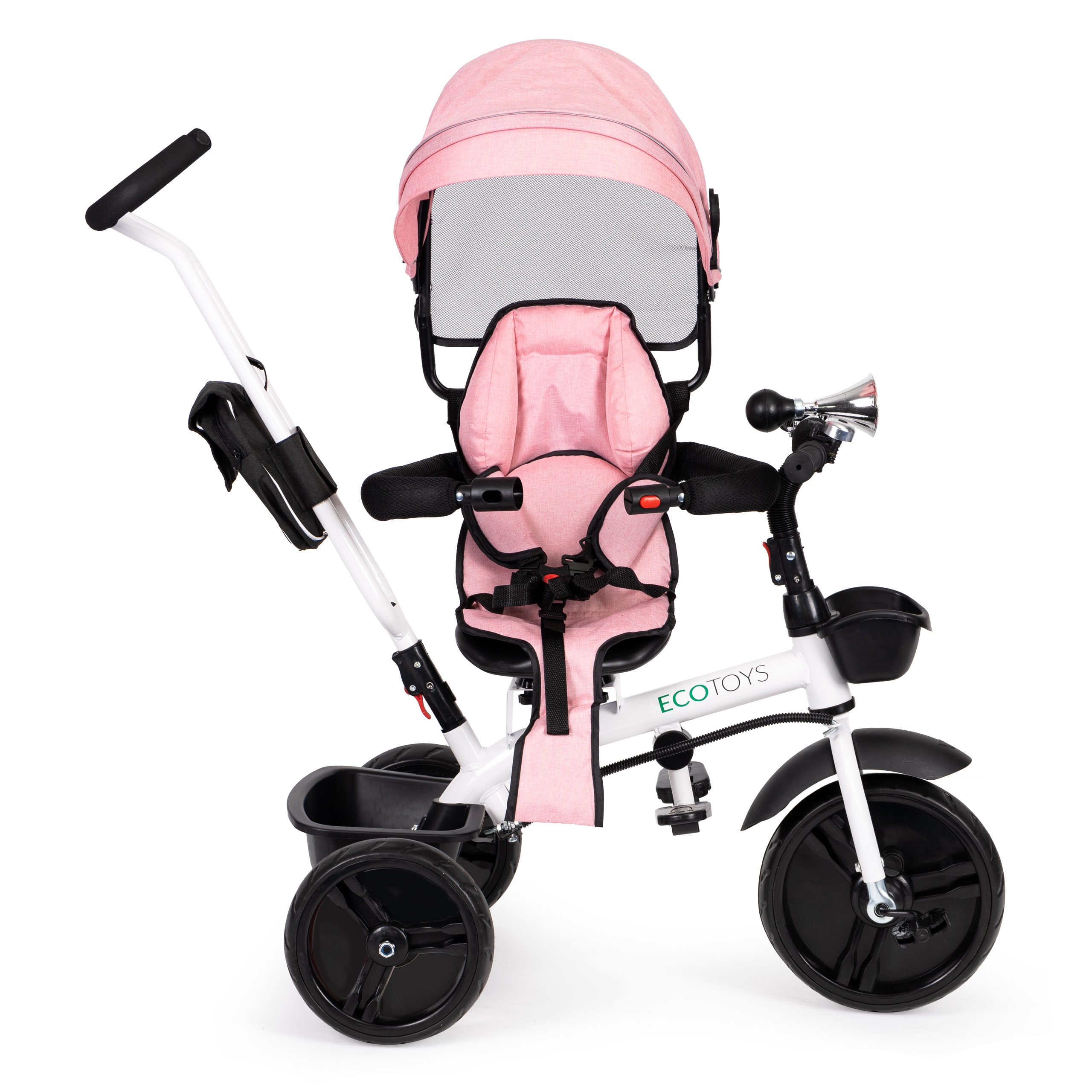 Ecotoys vaikiškas triratis su 360° besisukančia sėdyne