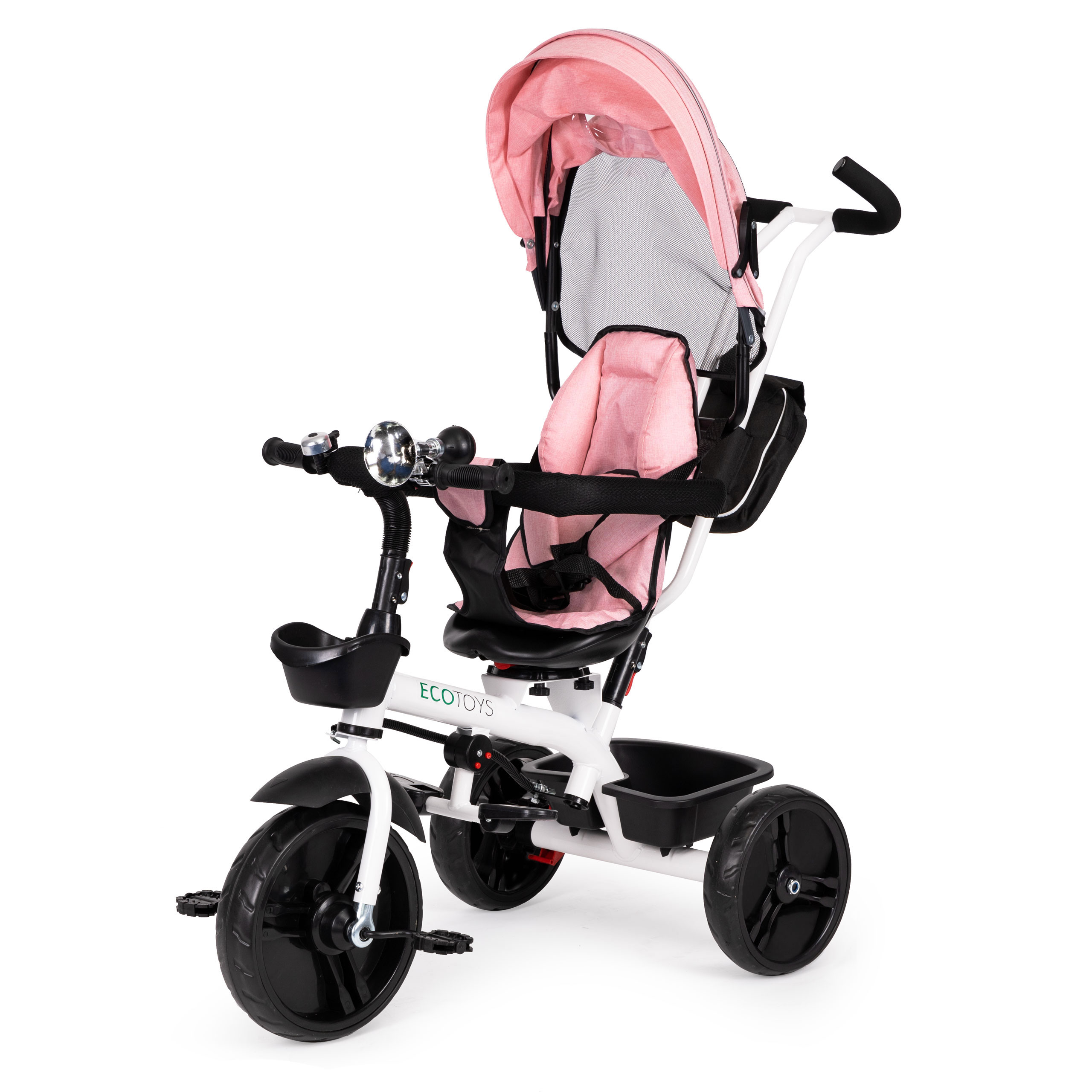 Ecotoys vaikiškas triratis su 360° besisukančia sėdyne