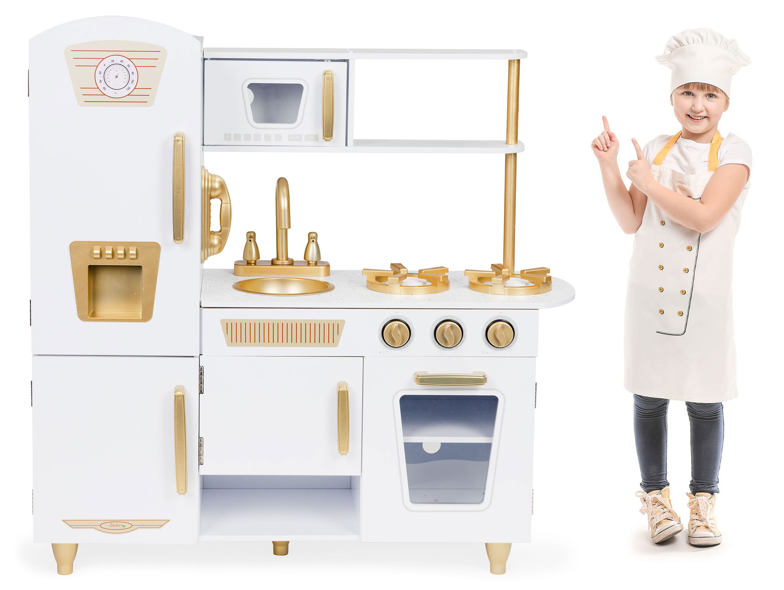 Medinė virtuvėlė su priedais ecotoys, 47267