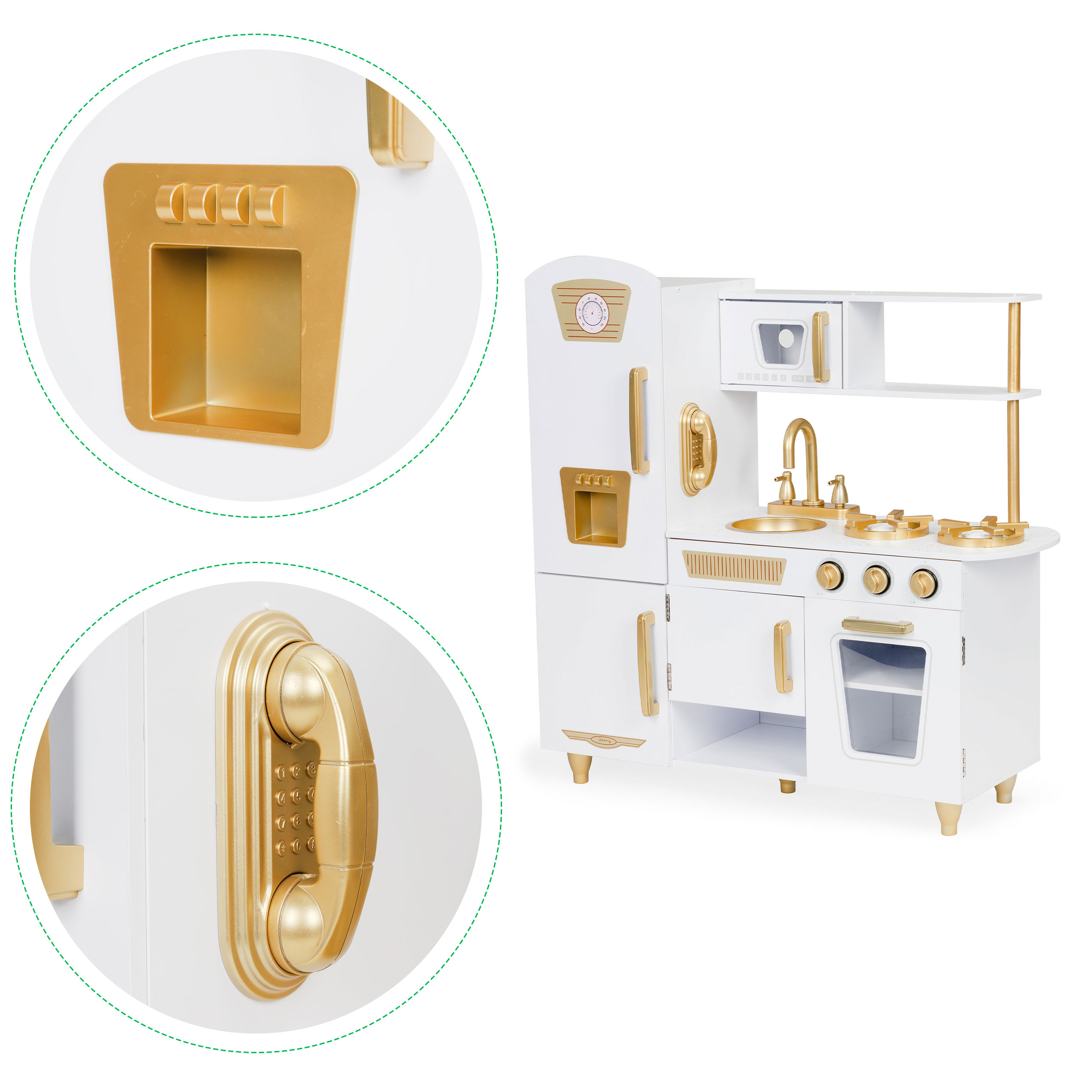 Medinė virtuvėlė su priedais ecotoys, 47267