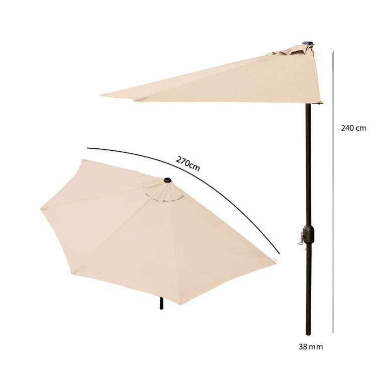 Pusinis skėtis 2.7 m beige