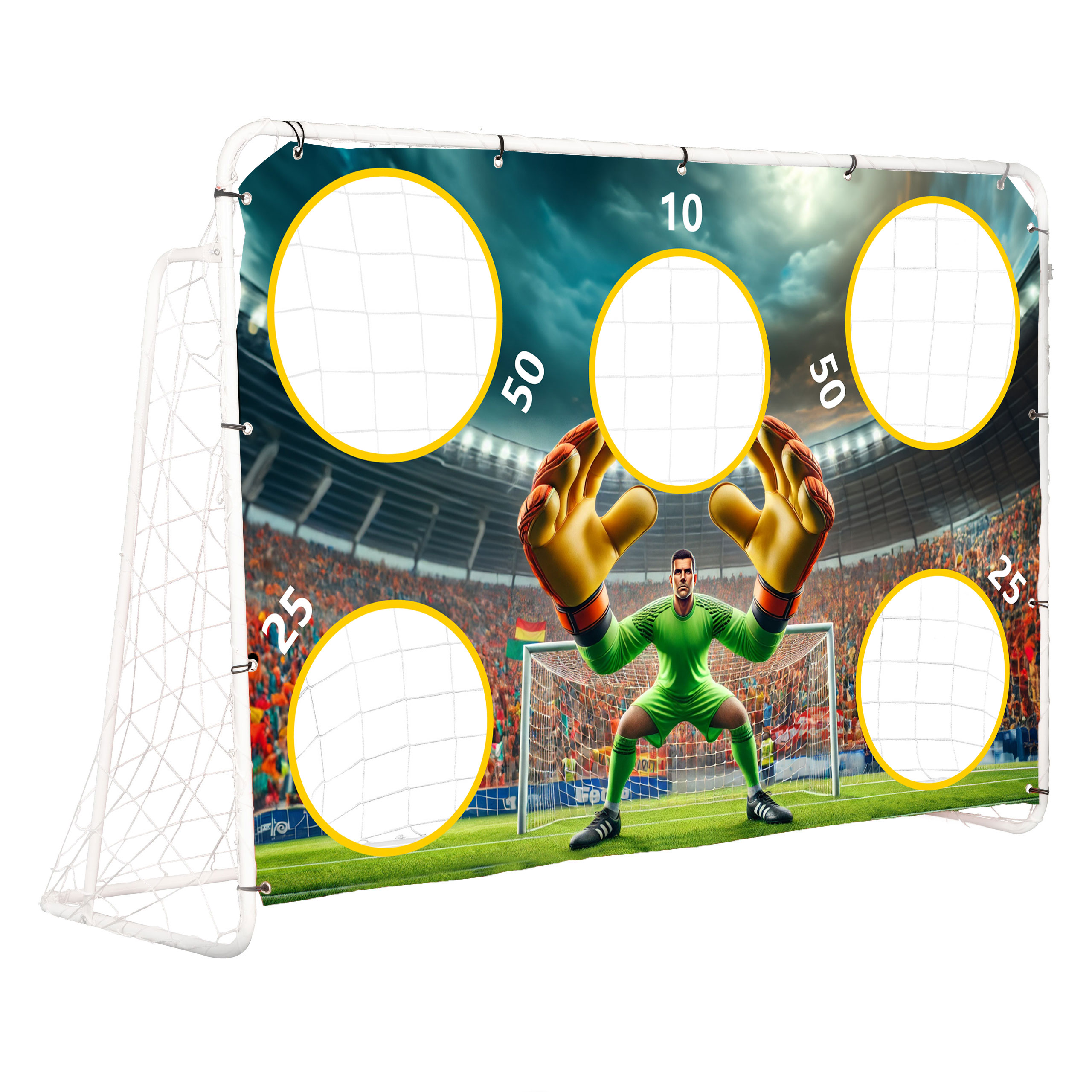 Futbolo vartai su kilimėliu 180x122cm