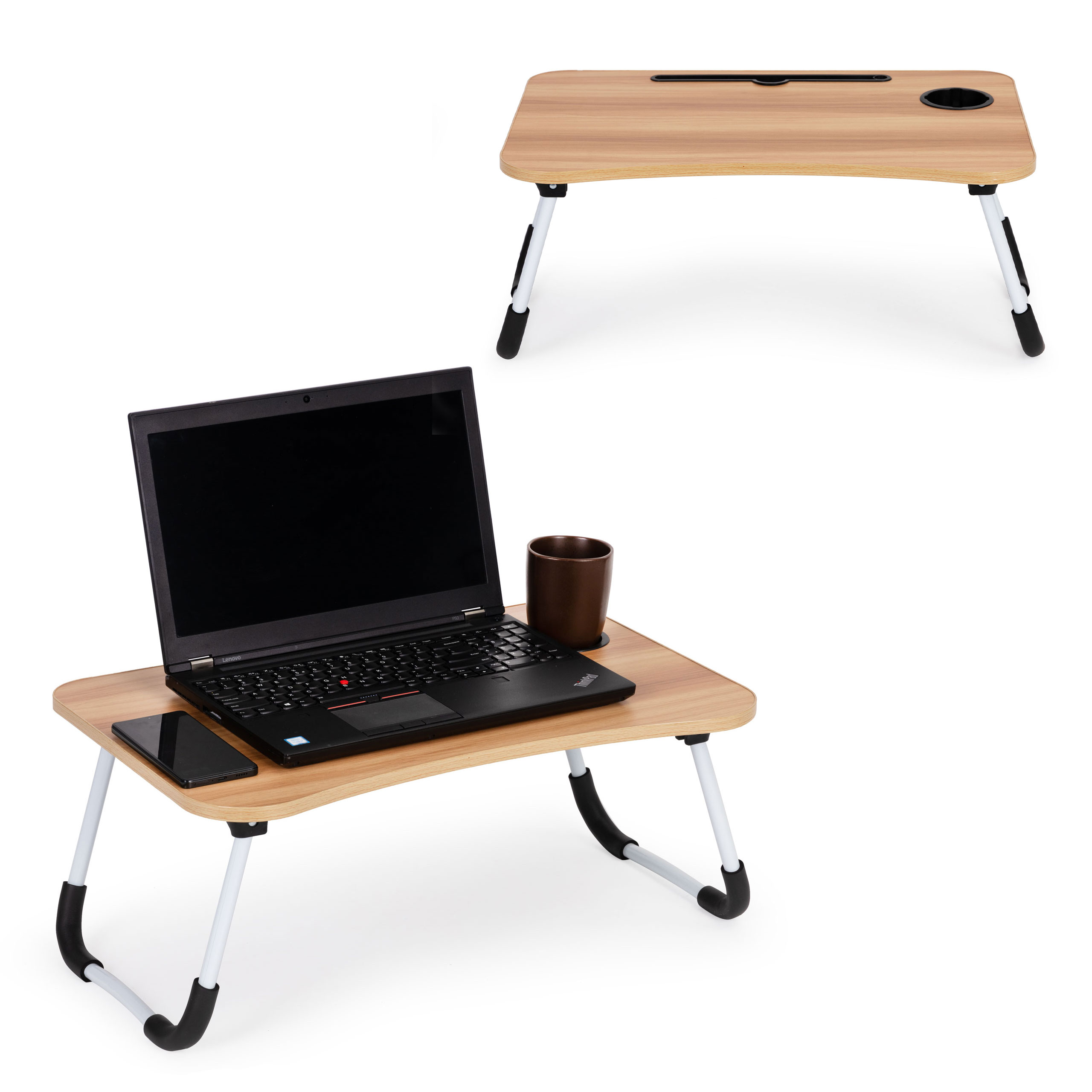 Nešiojamojo kompiuterio staliukas modernhome, rudas