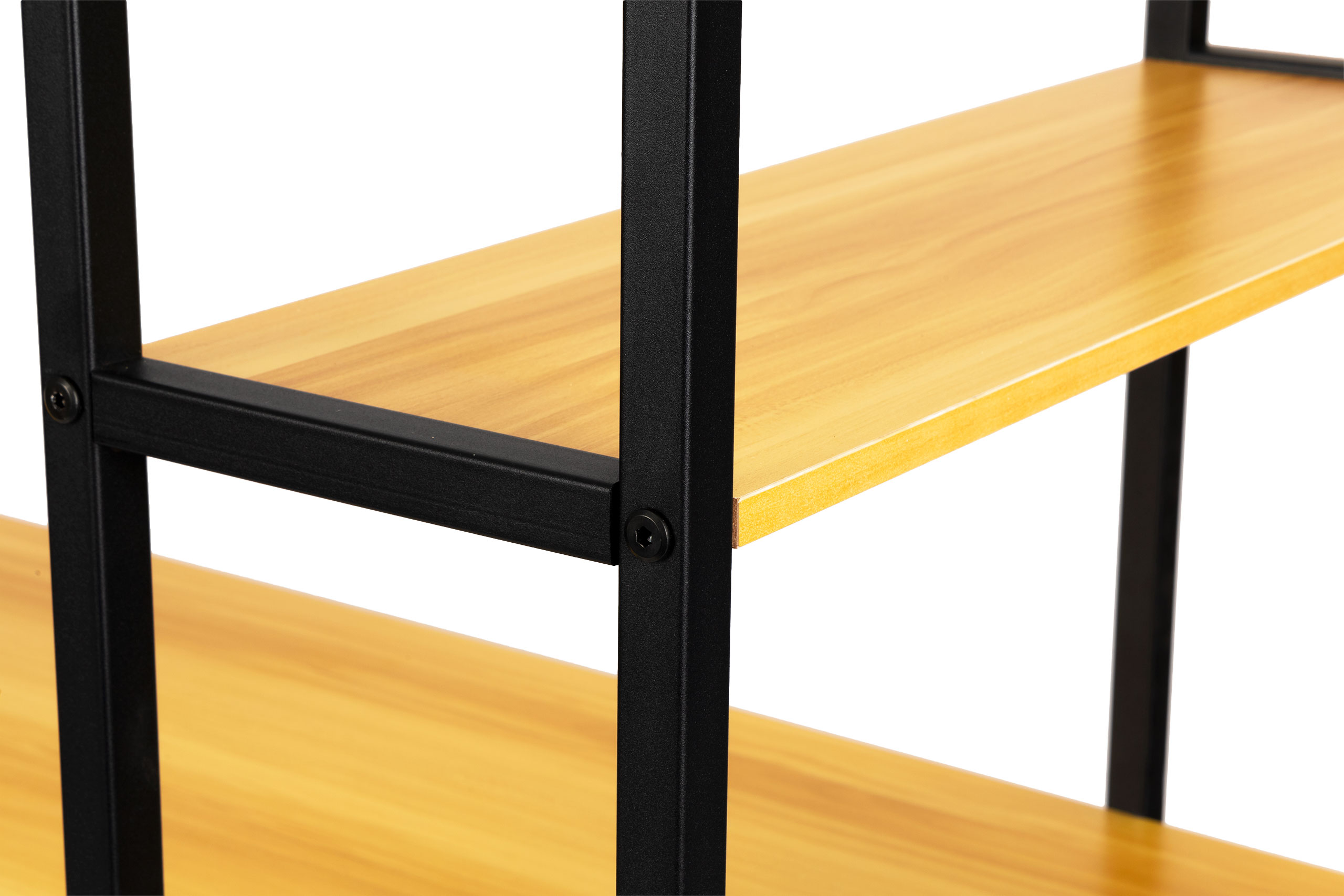 Rašomasis stalas su lentynomis modern home, 120x64 cm, šviesiai rudas/juodas