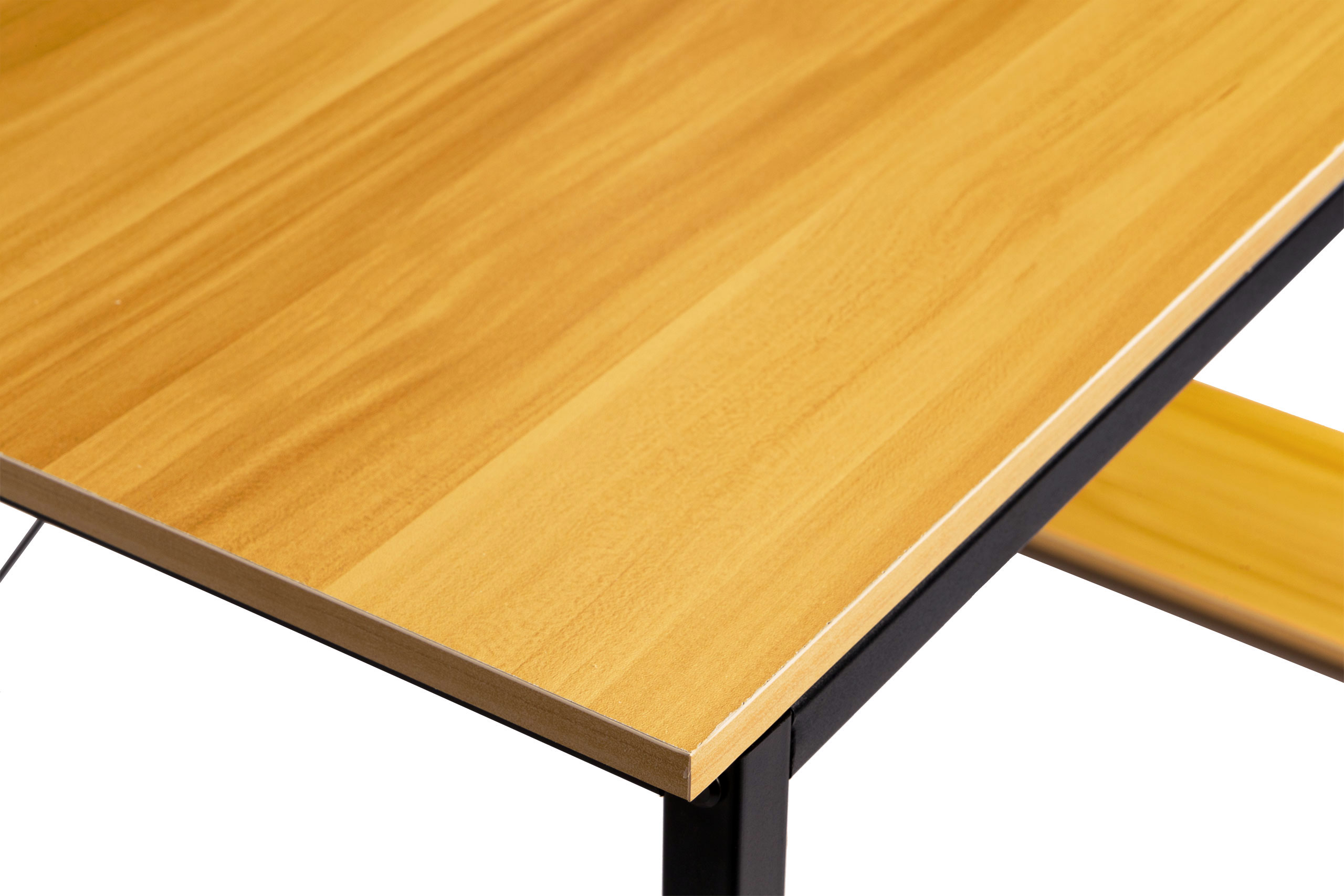 Rašomasis stalas su lentynomis modern home, 120x64 cm, šviesiai rudas/juodas