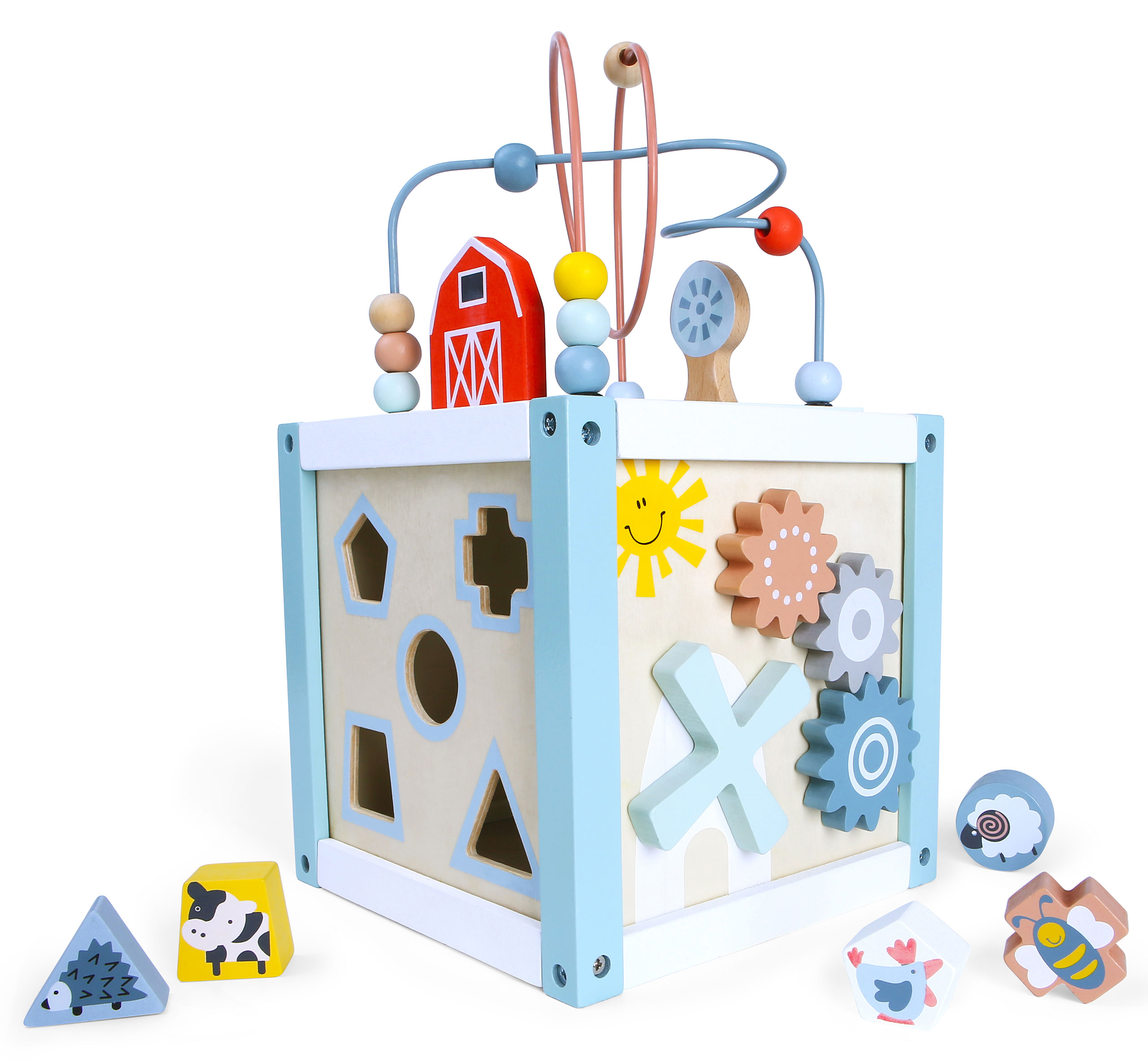 Edukacinis medinis kubas-rūšiuoklis ecotoys
