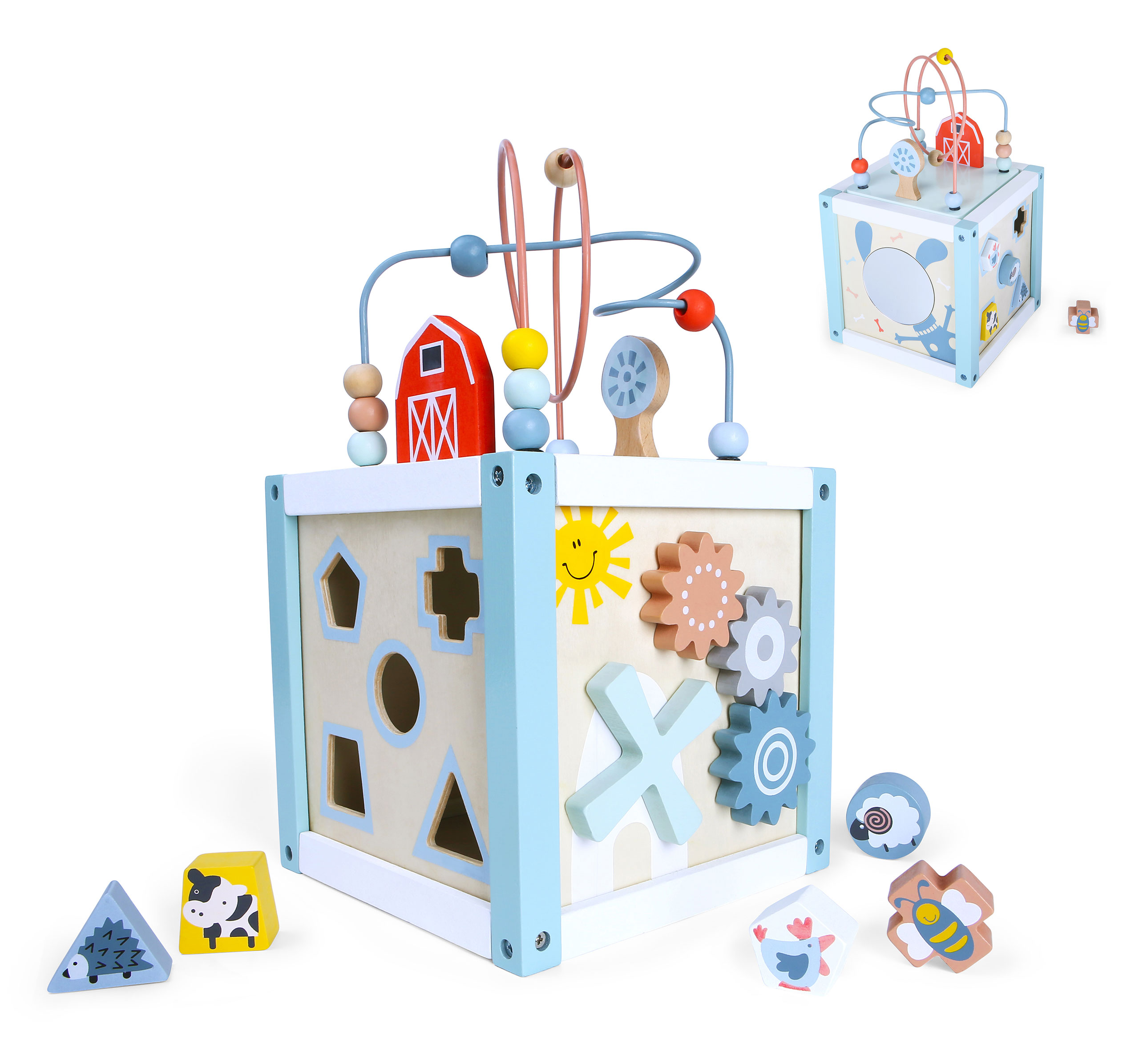 Edukacinis medinis kubas-rūšiuoklis ecotoys