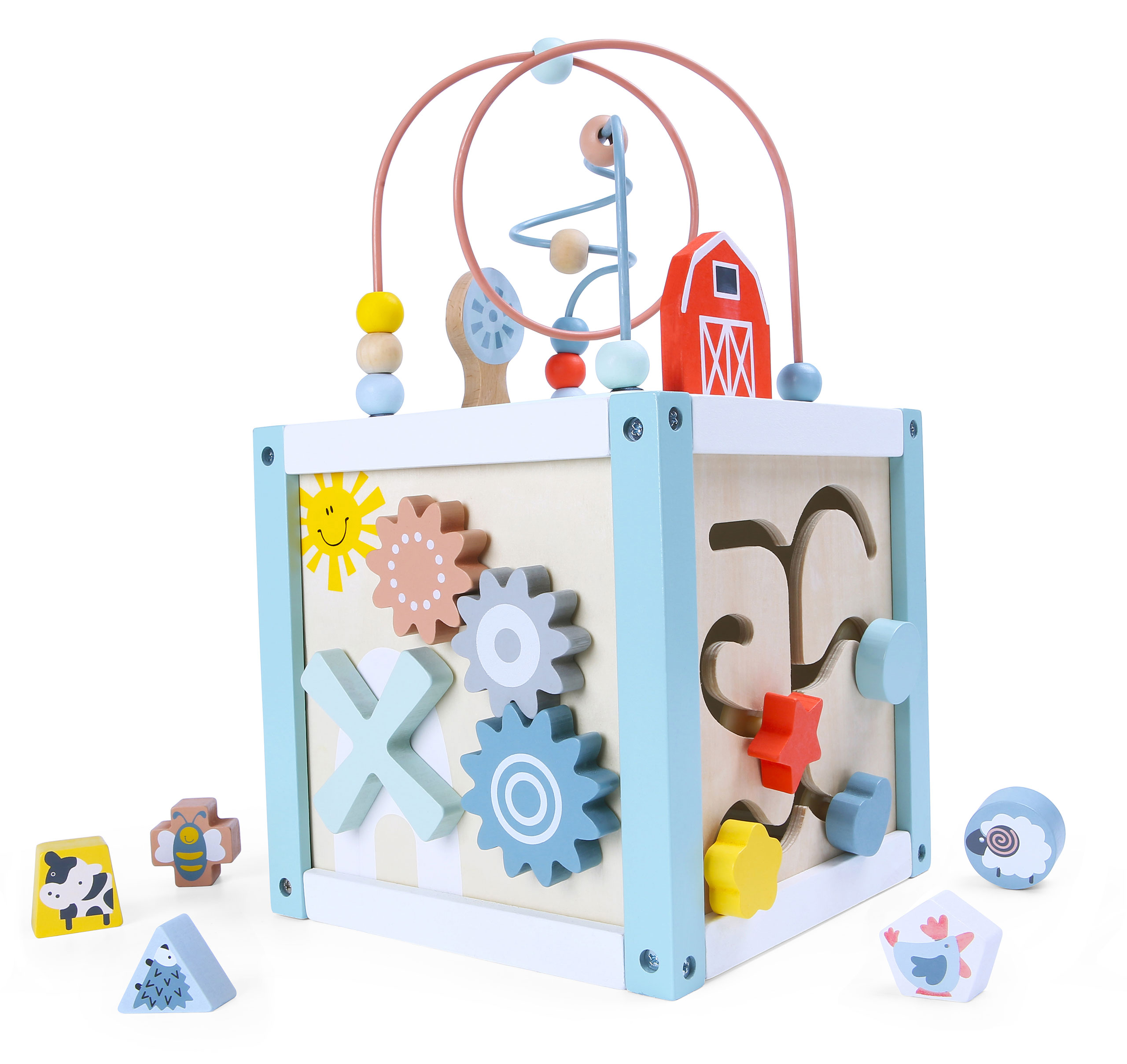 Edukacinis medinis kubas-rūšiuoklis ecotoys