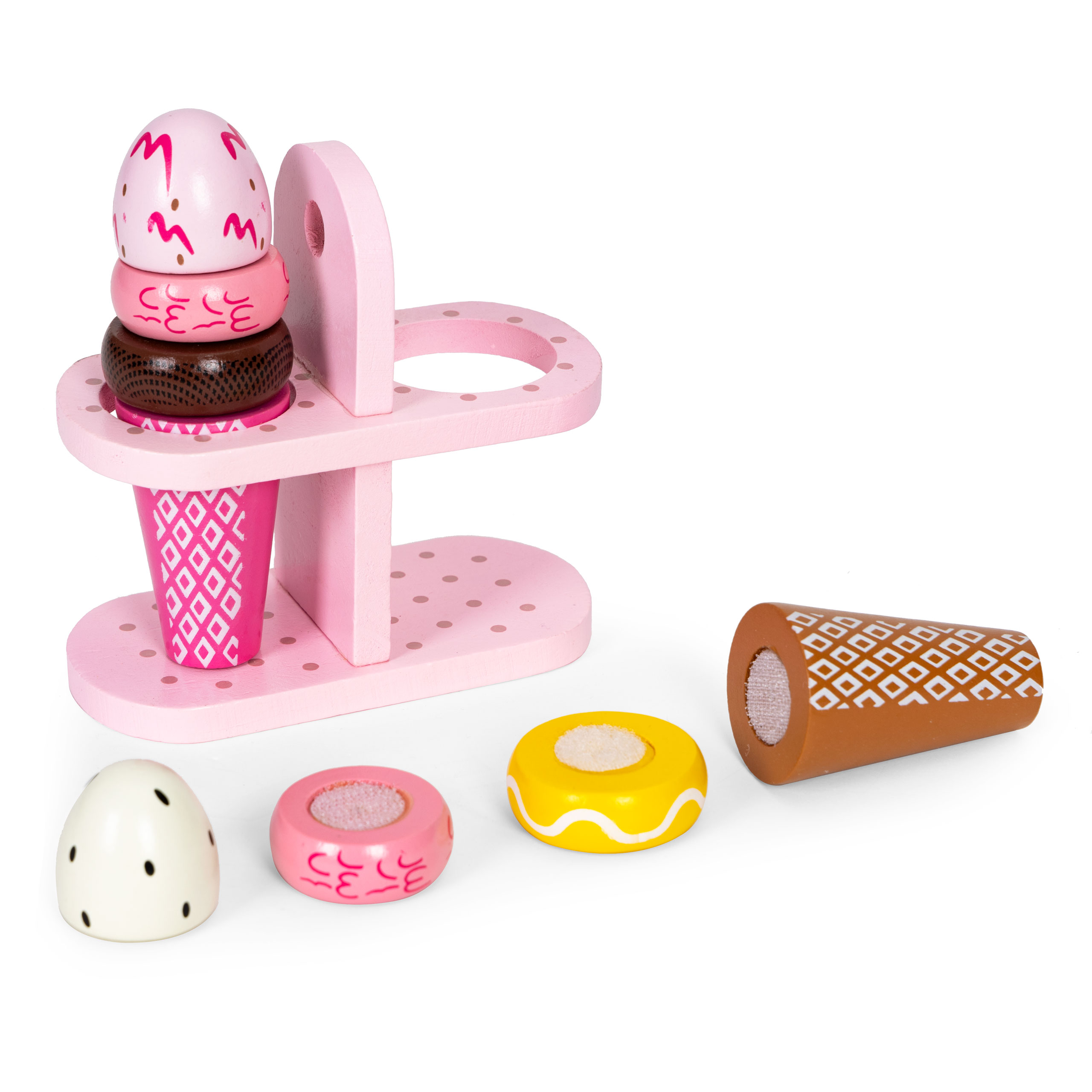 Medinių Velcro ledų rinkinys vaikams Eco Toys TL12106, 9 elementai