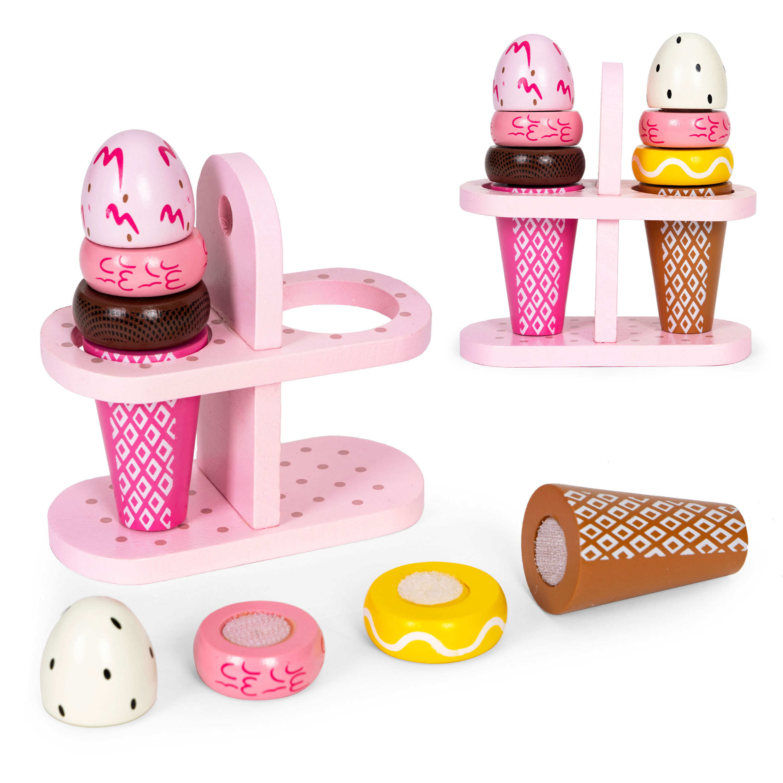 Medinių Velcro ledų rinkinys vaikams Eco Toys TL12106, 9 elementai