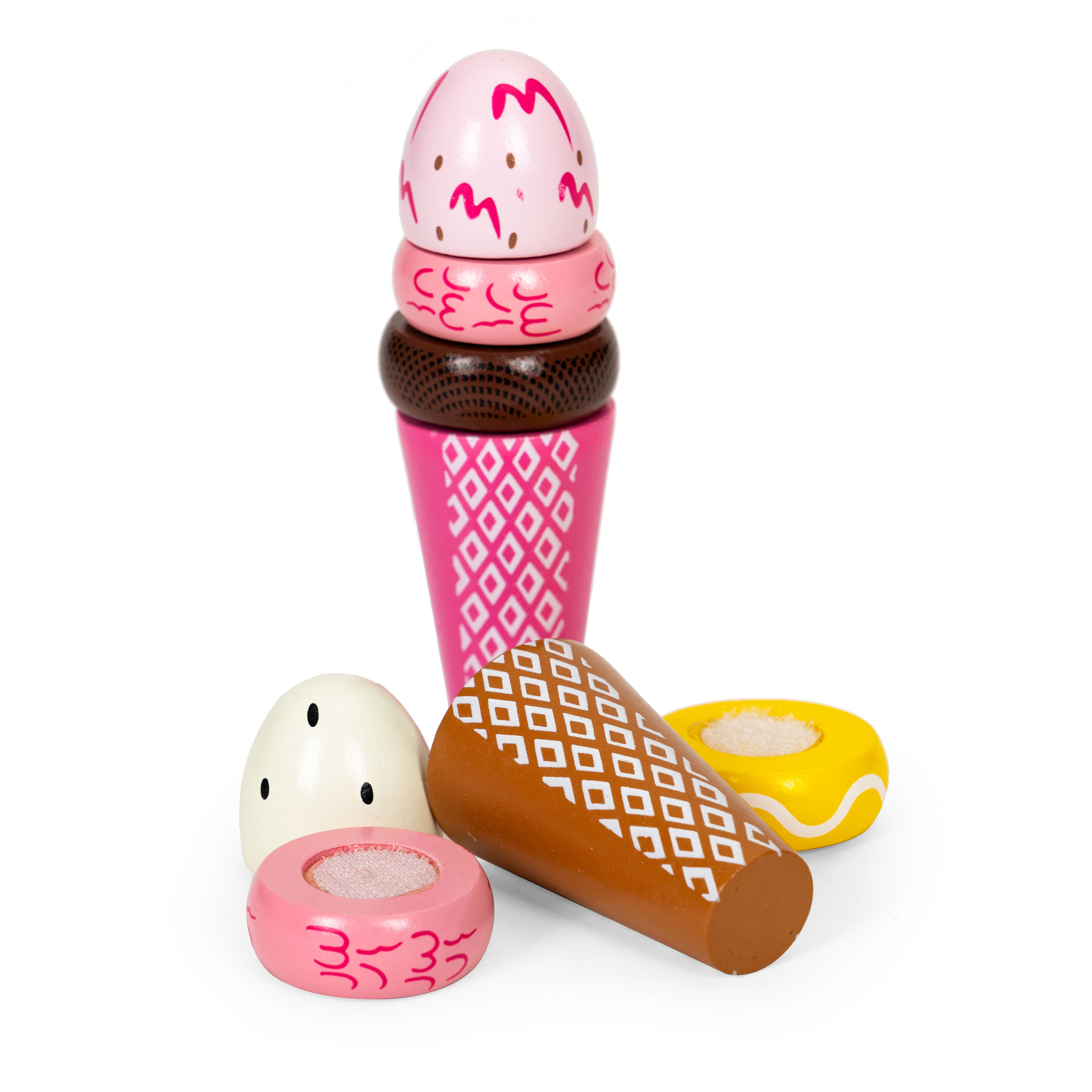 Medinių Velcro ledų rinkinys vaikams Eco Toys TL12106, 9 elementai