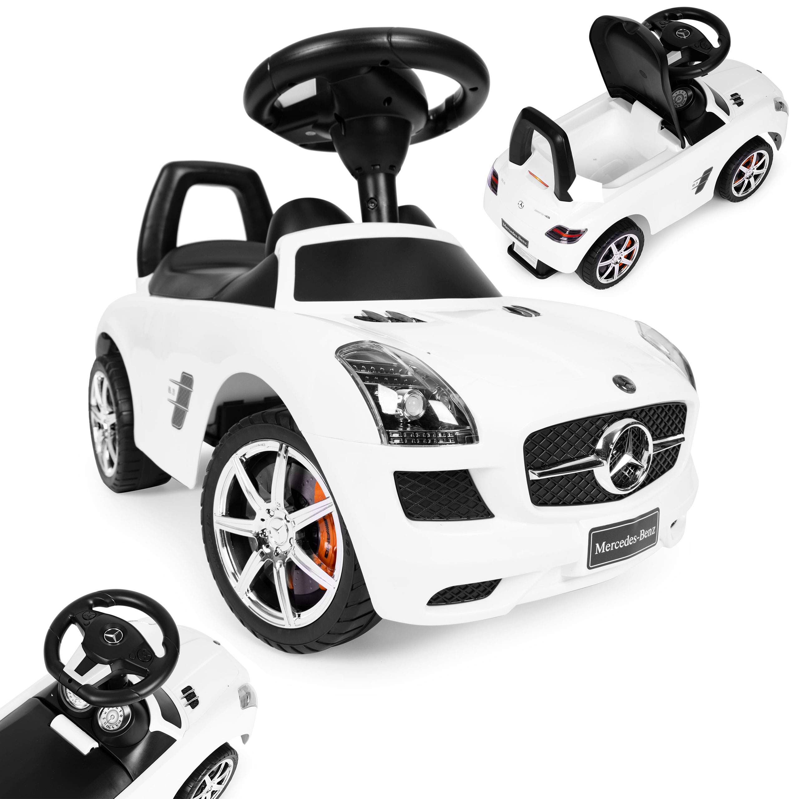 Paspiriamas vaikiškas automobilis Mercedes-Benz 332, baltas