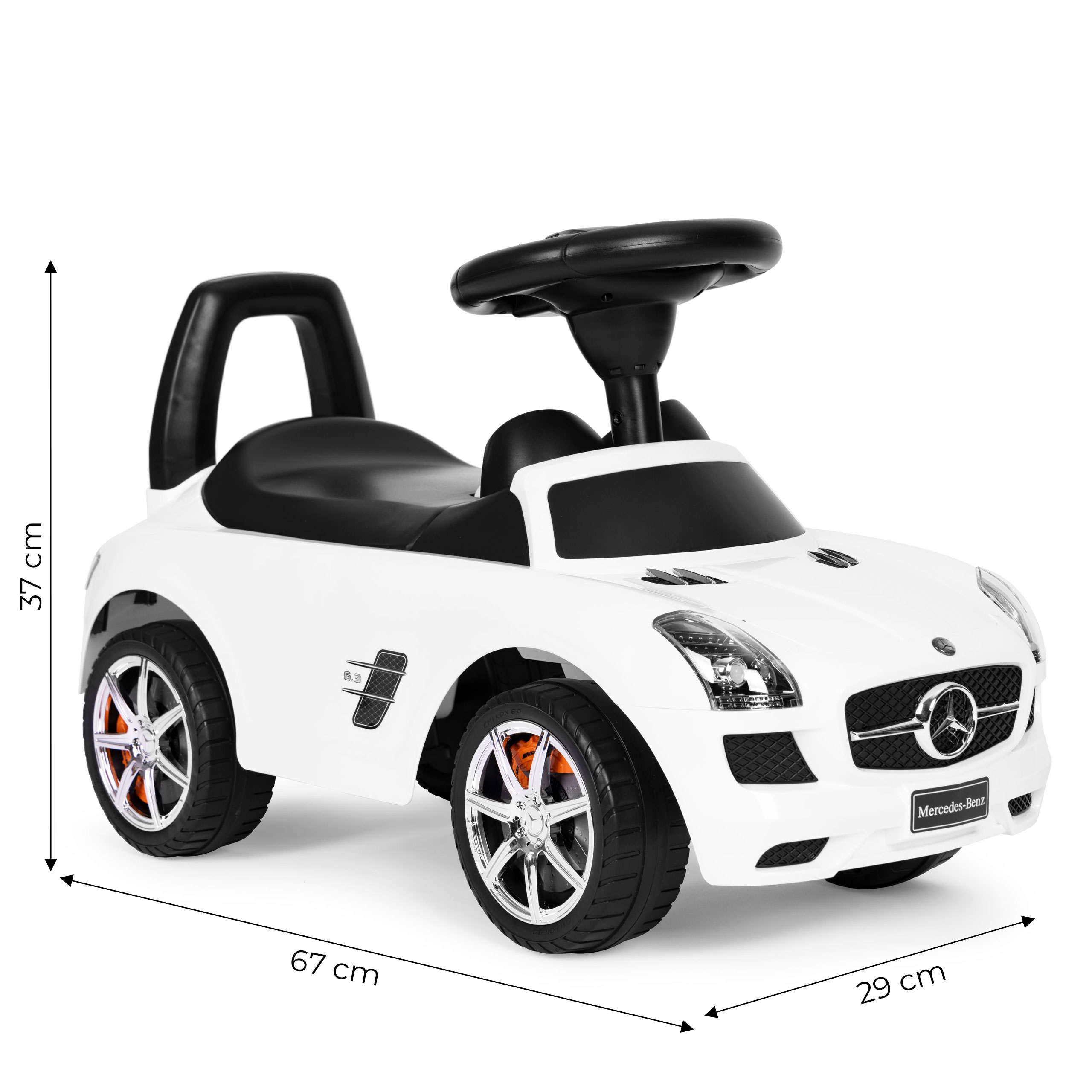 Paspiriamas vaikiškas automobilis Mercedes-Benz 332, baltas